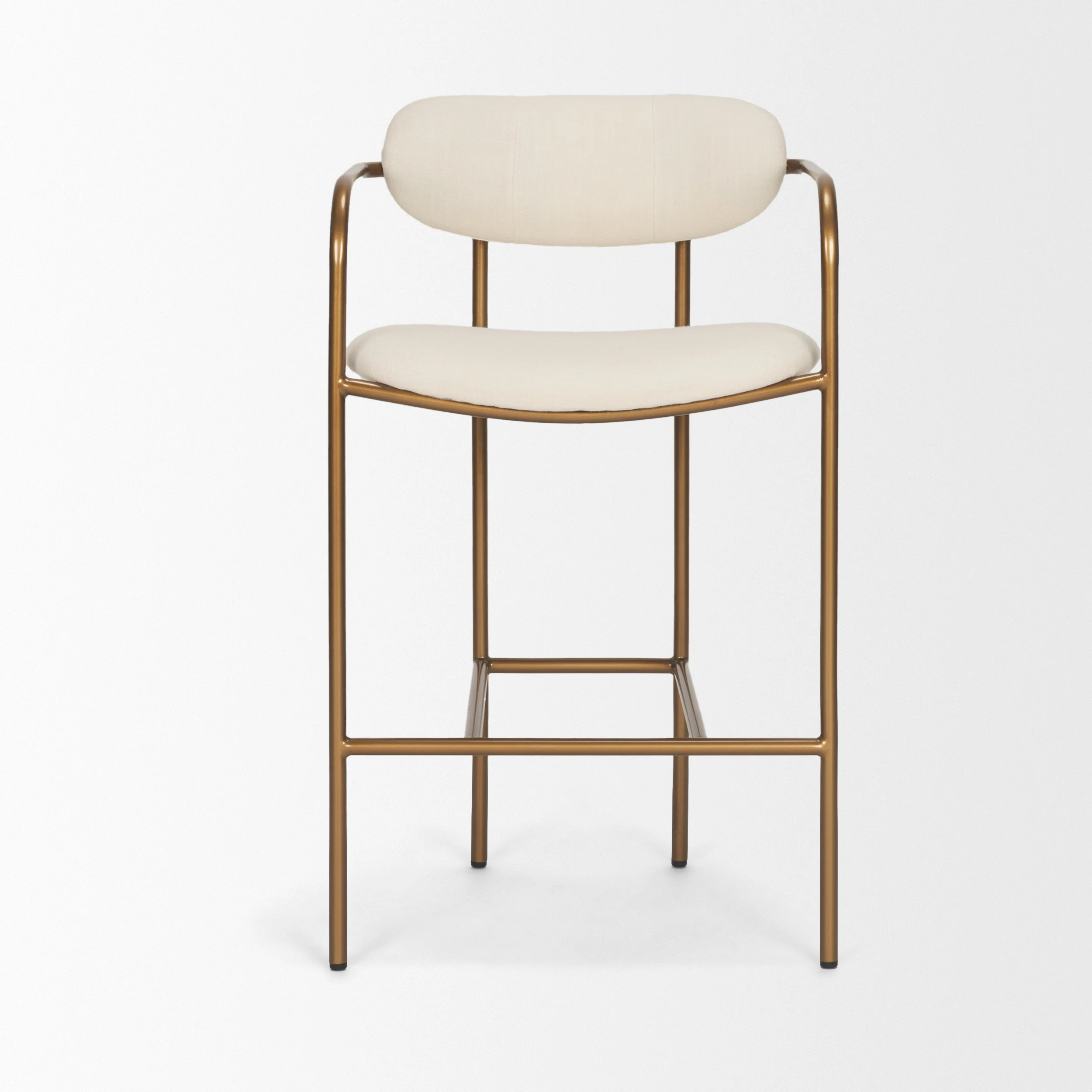 Parker Cream Fabric Seat Gold Metal Counter Stool - Image 3