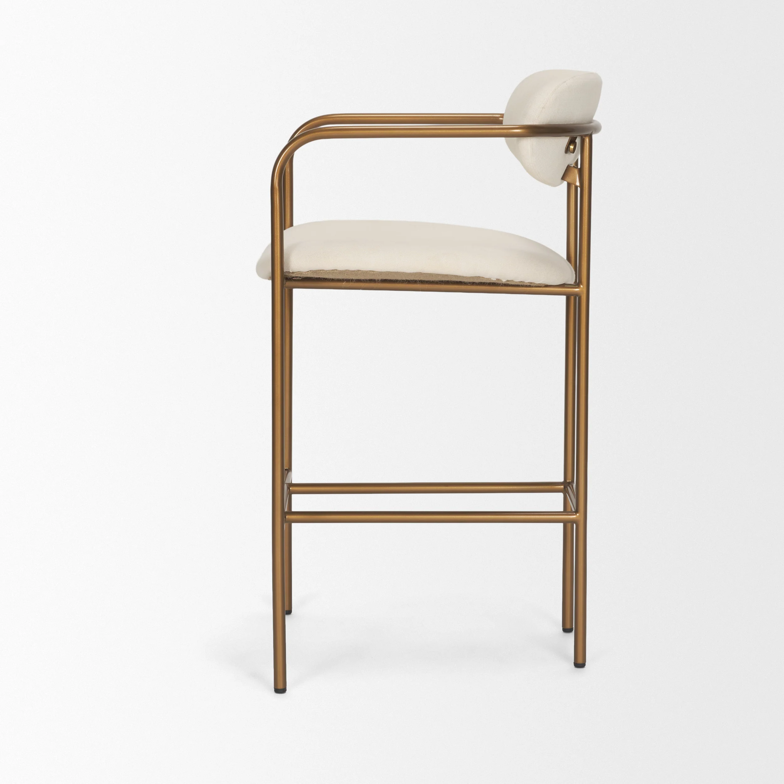 Parker Cream Fabric Seat Gold Metal Counter Stool - Image 4