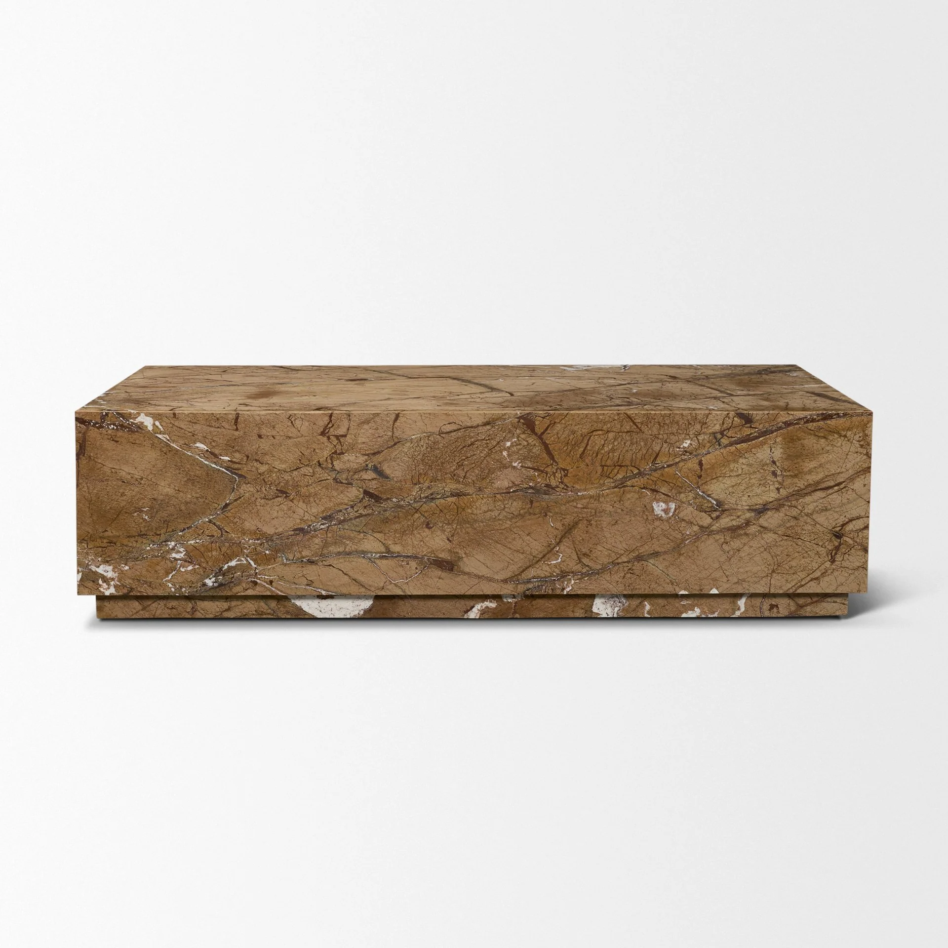 Matteo Solid Rainforest Rust Marble Rectangular Coffee Table - Image 2