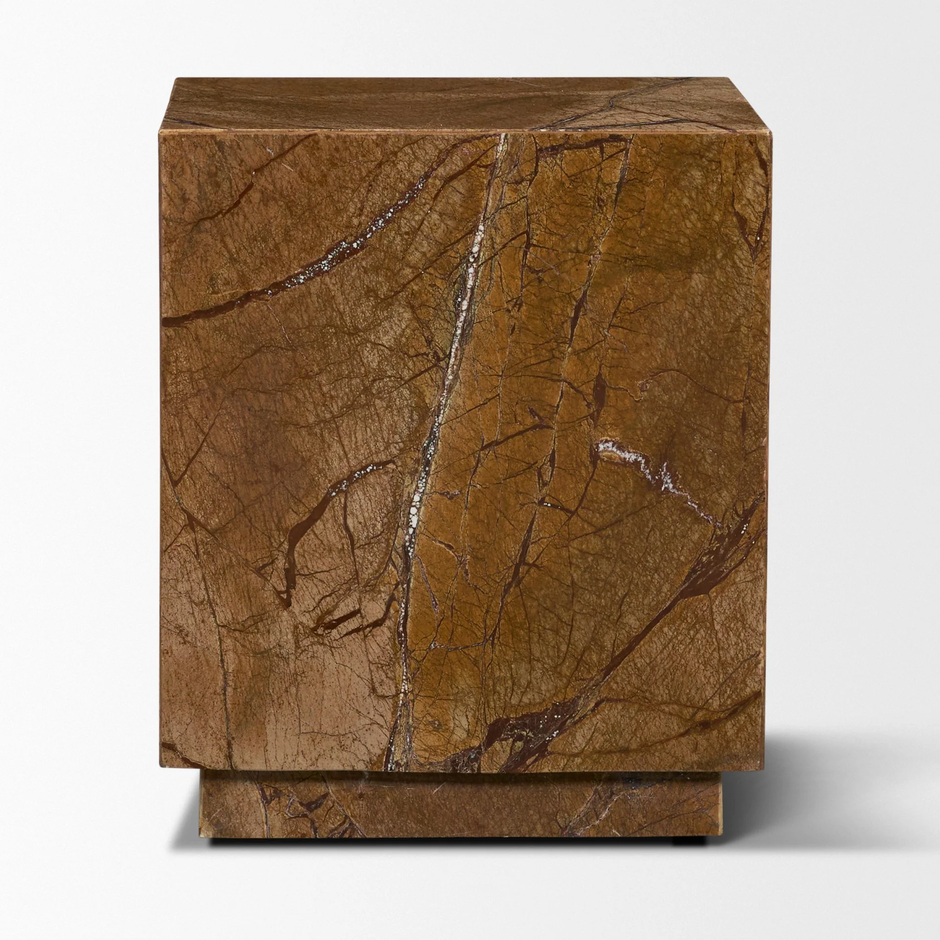 Matteo Solid Rainforest Rust Marble Square Side Table - Image 3