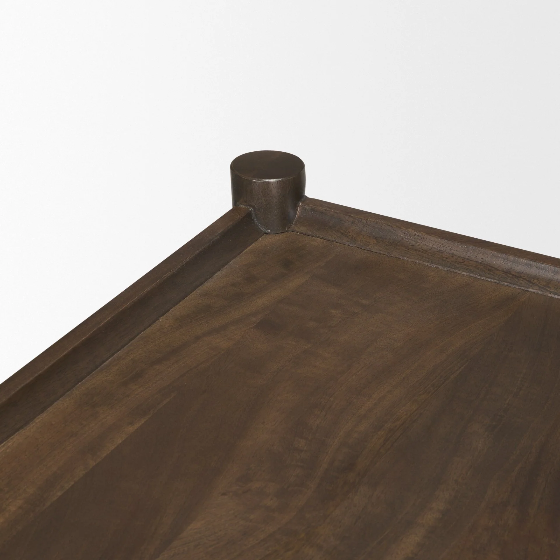 Bondi Dark Brown Wood w/ Paper Rope Shelf Console Table - Image 6
