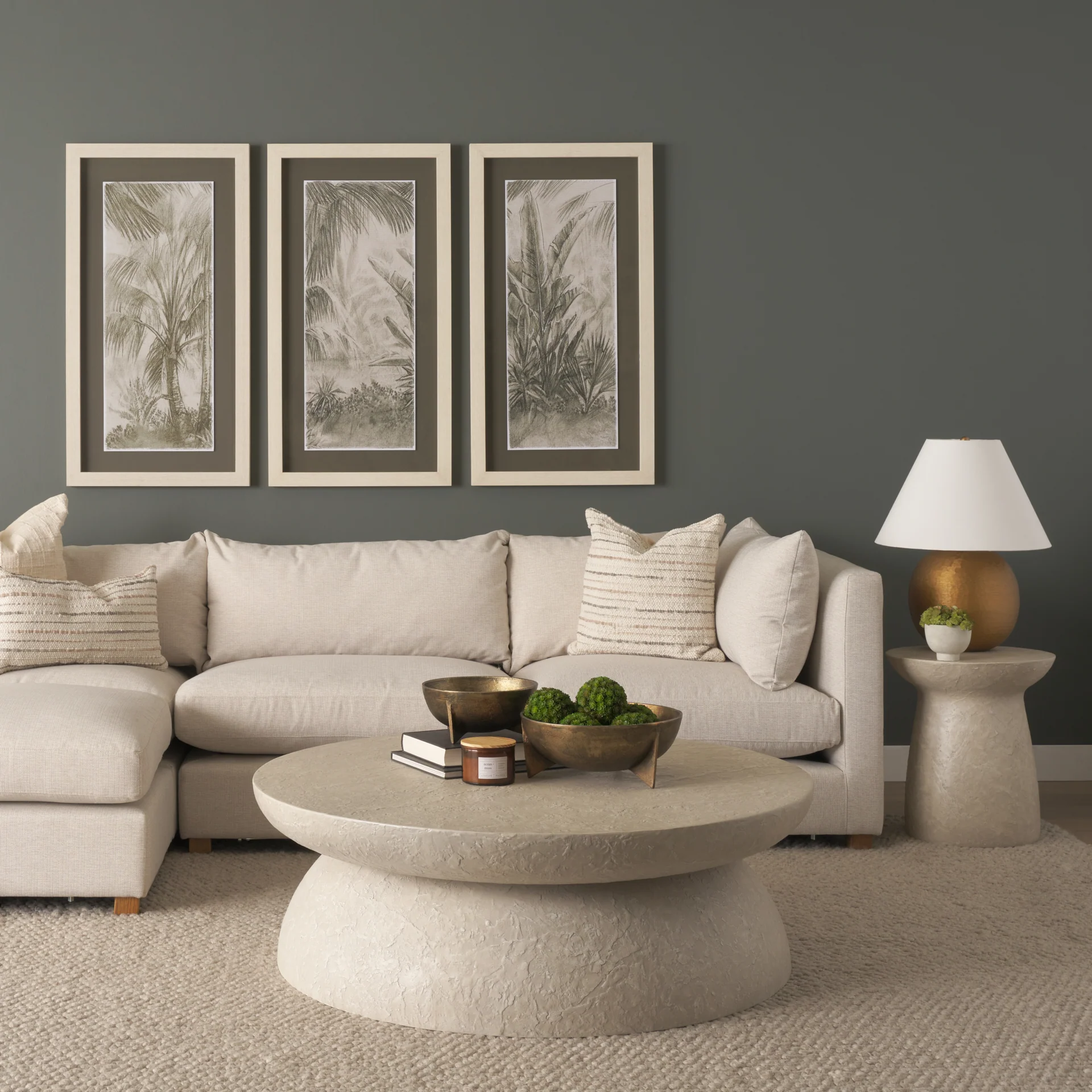 Mesa 48" Round Stone Finish Coffee Table - Image 2