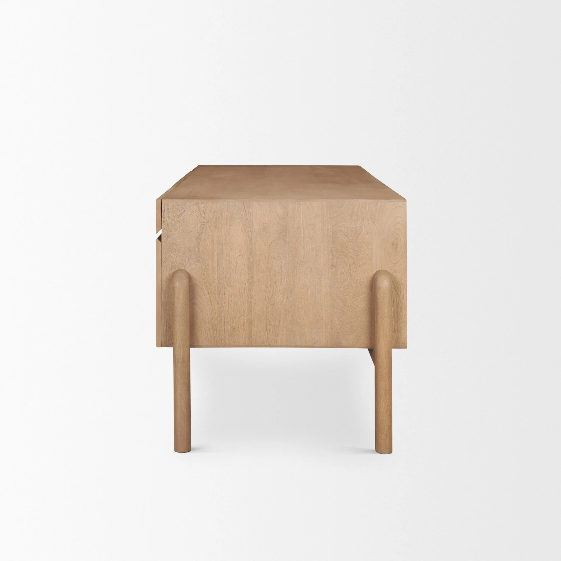 Trellyn Light Brown Solid Wood Carved Woven Desk - Image 4
