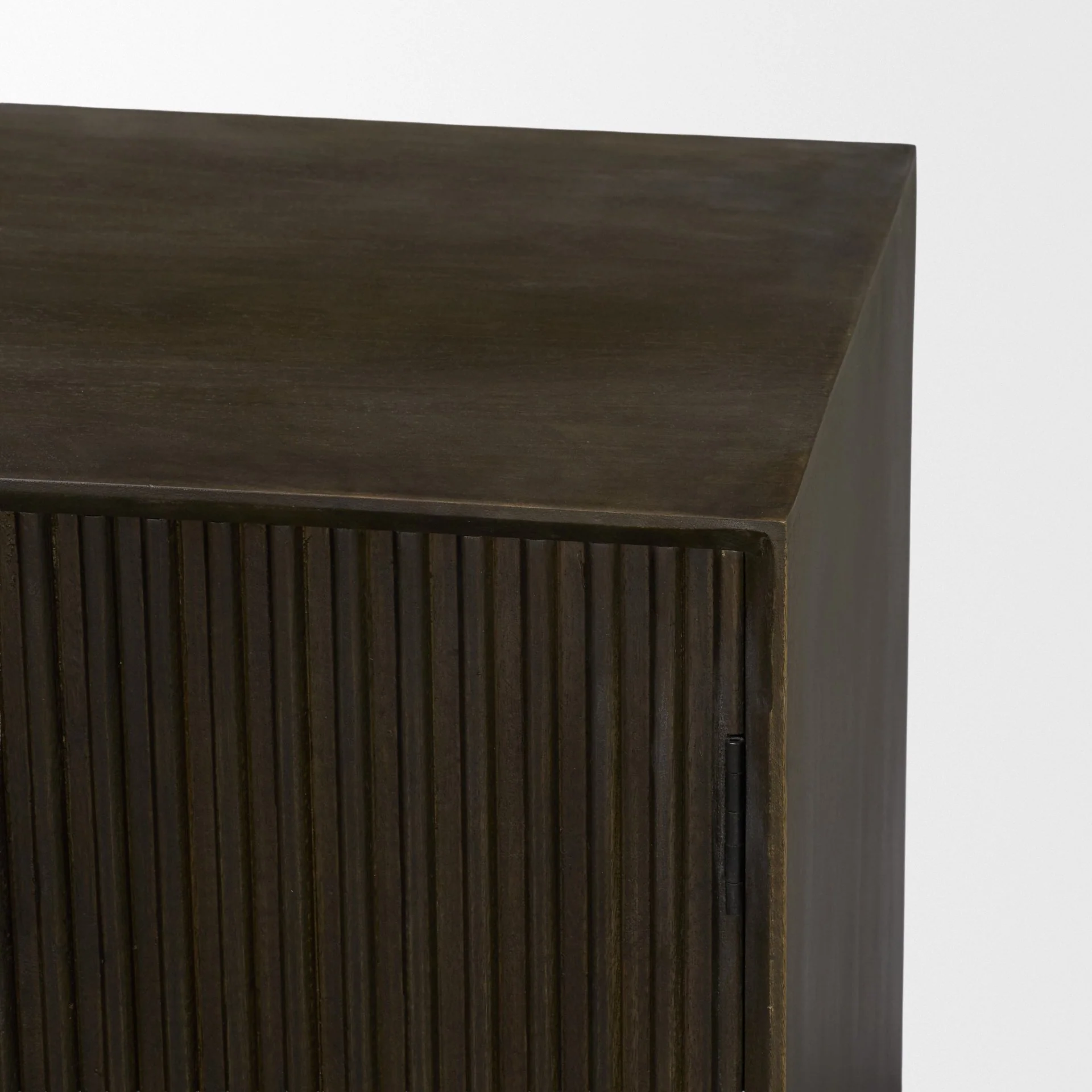 Cinder Distressed Dark Brown Wood Reeded 4-Door Closed Sideboard - Image 8