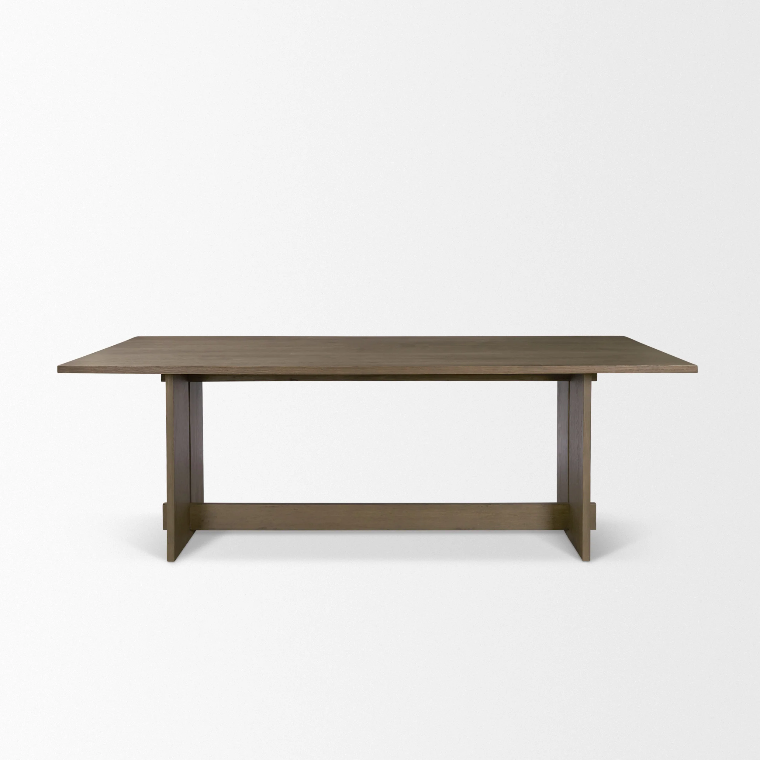 Aida 84" Rectangular Medium Brown Oak Wood Dining Table - Image 3