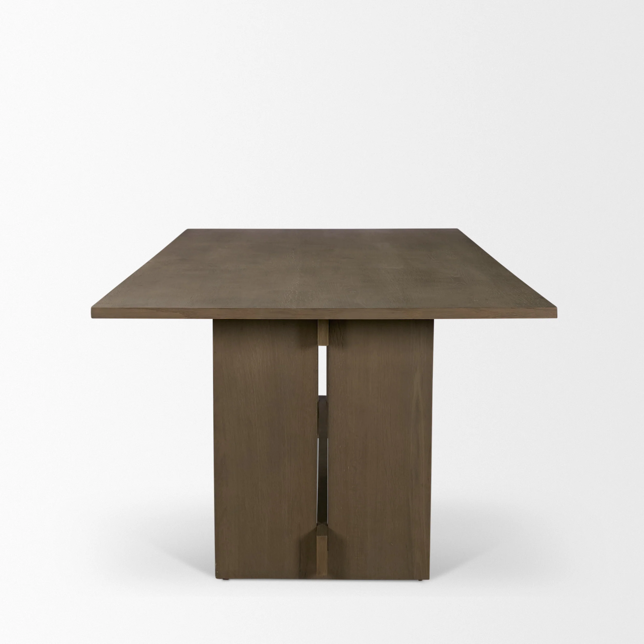 Aida 84" Rectangular Medium Brown Oak Wood Dining Table - Image 4
