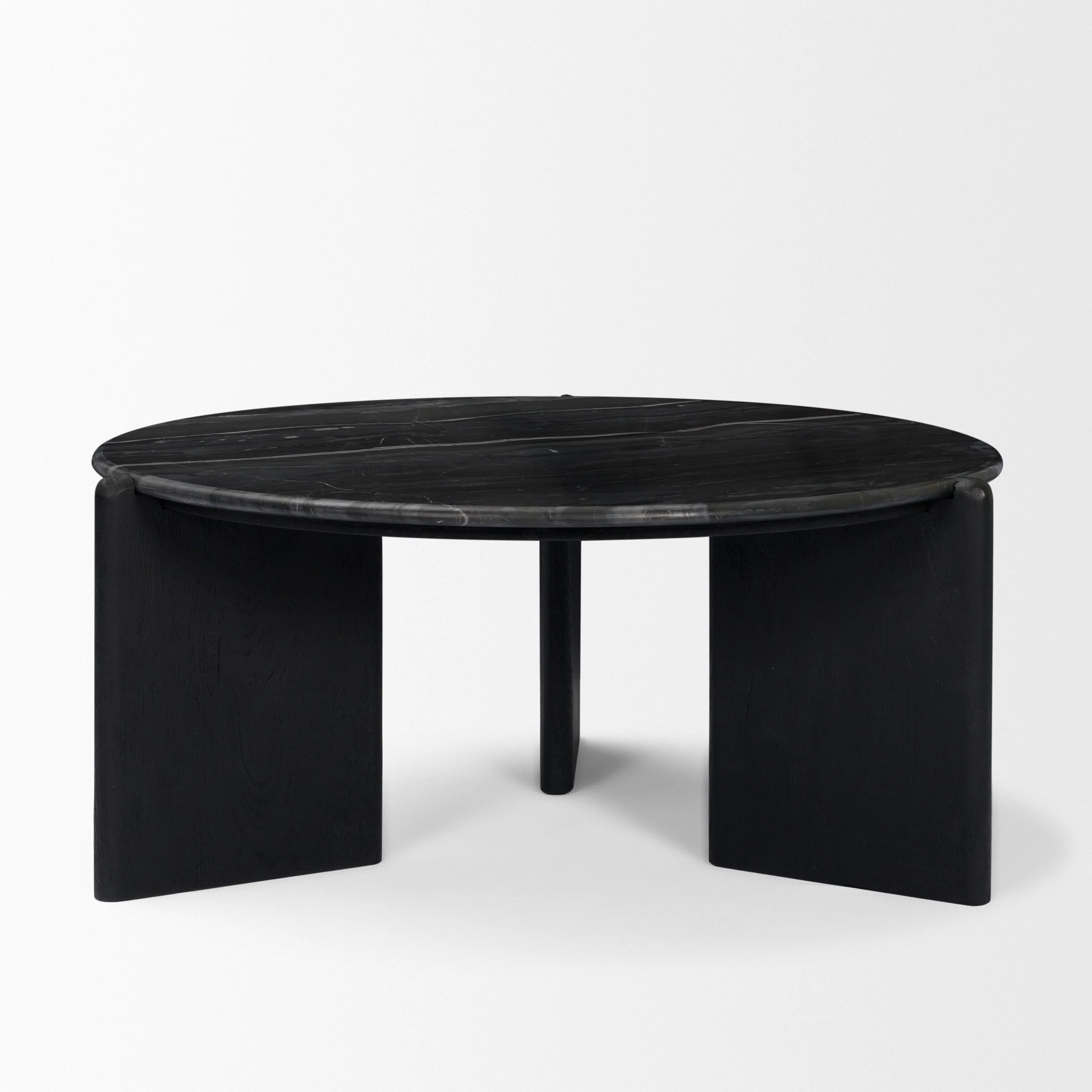 Rumer Black Wood w/ Black Marble Coffee Table - Image 3
