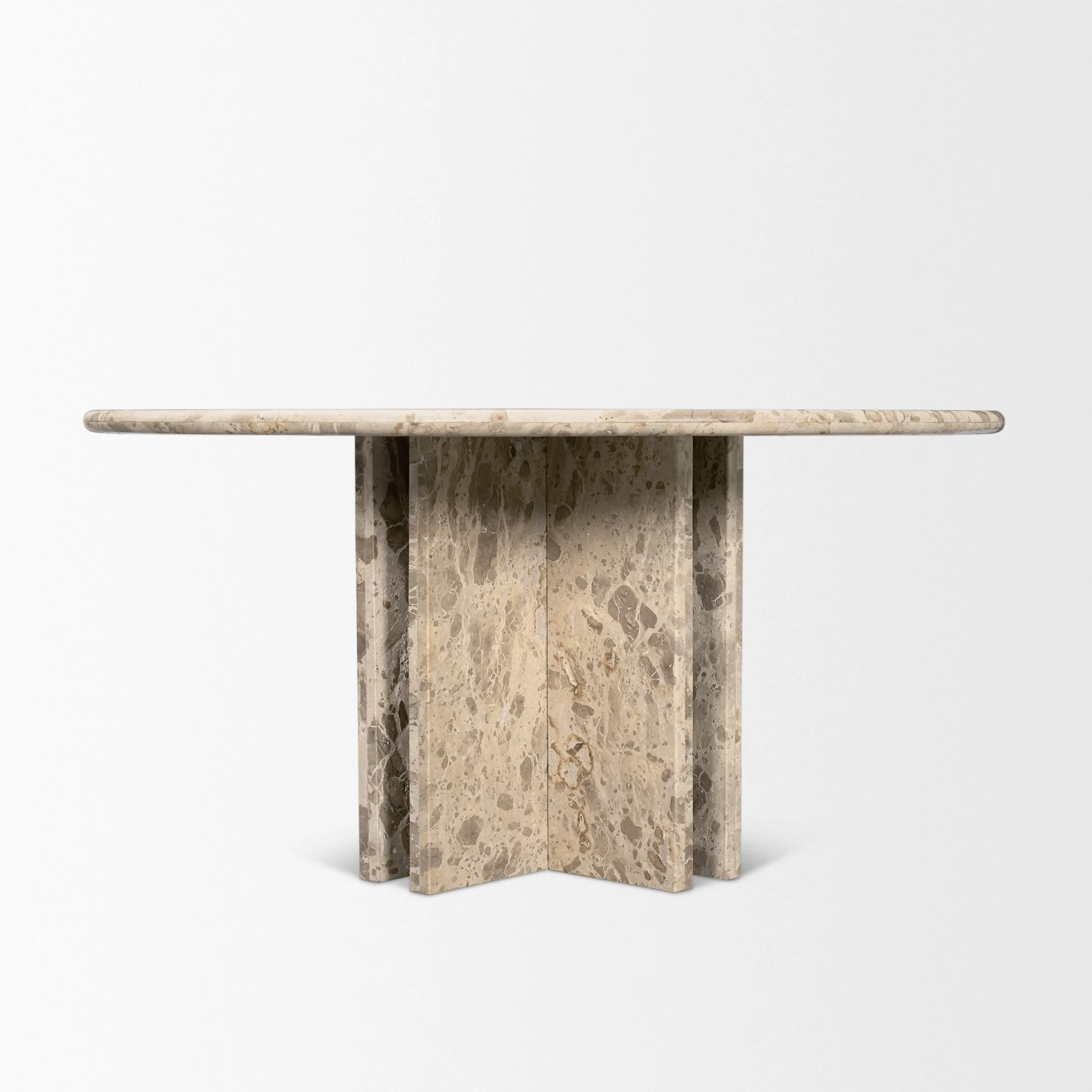 Rivaro Solid Beige Marble Round Dining Table - Image 5