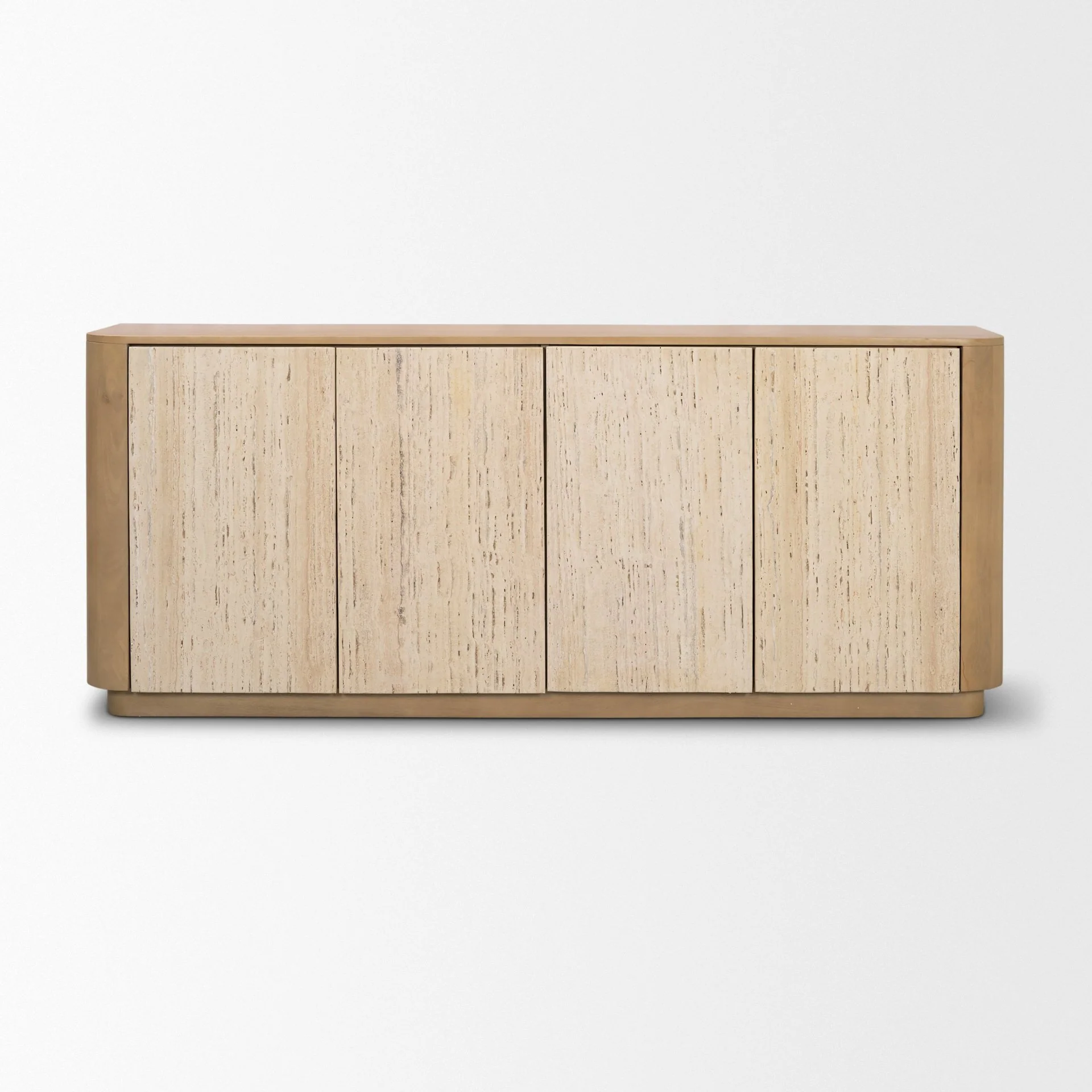 Serrin Solid Wood w/ Travertine 4 Door Closed Sideboard - Image 2