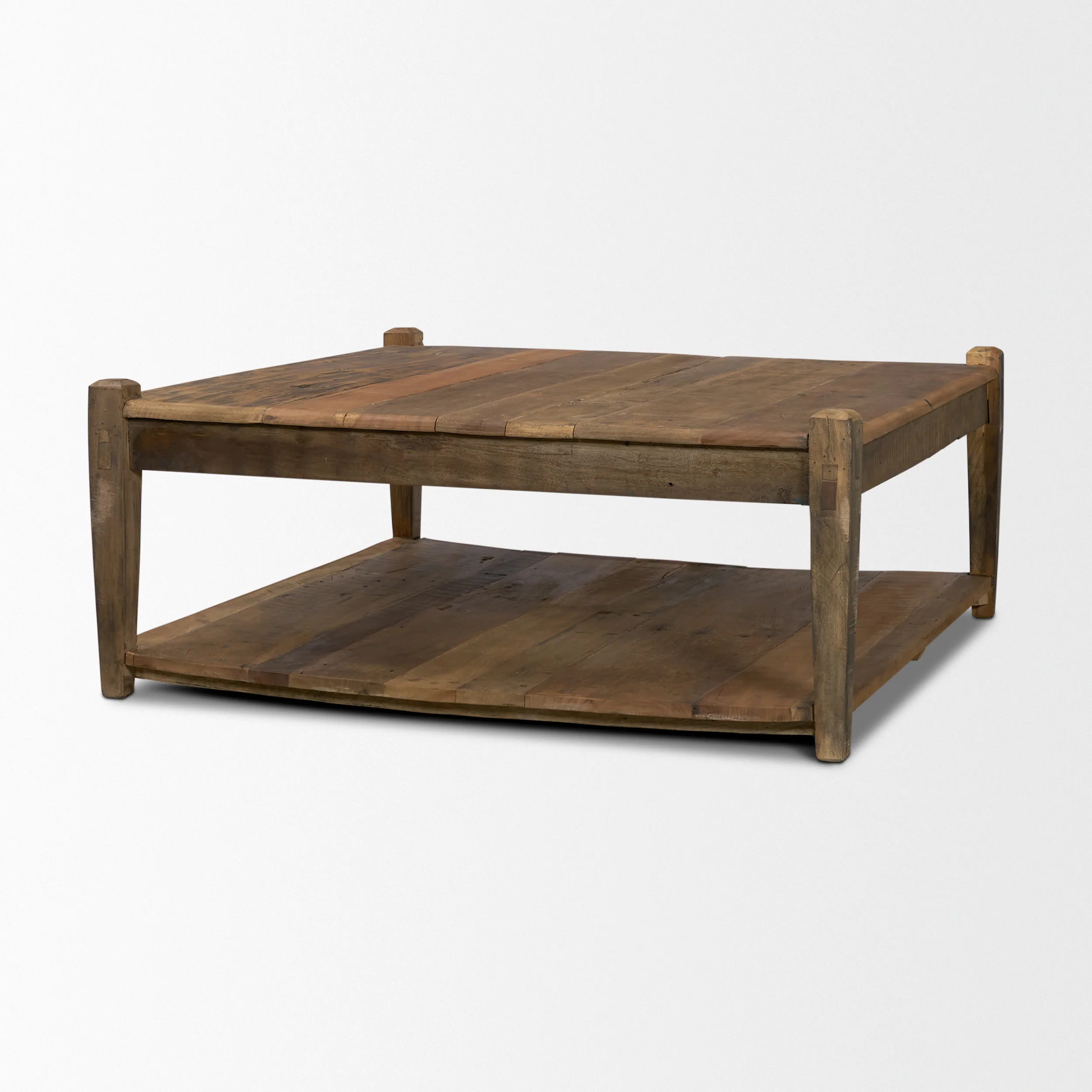 Ashwick Dark Brown Reclaimed Wood Square Coffee Table - Image 5