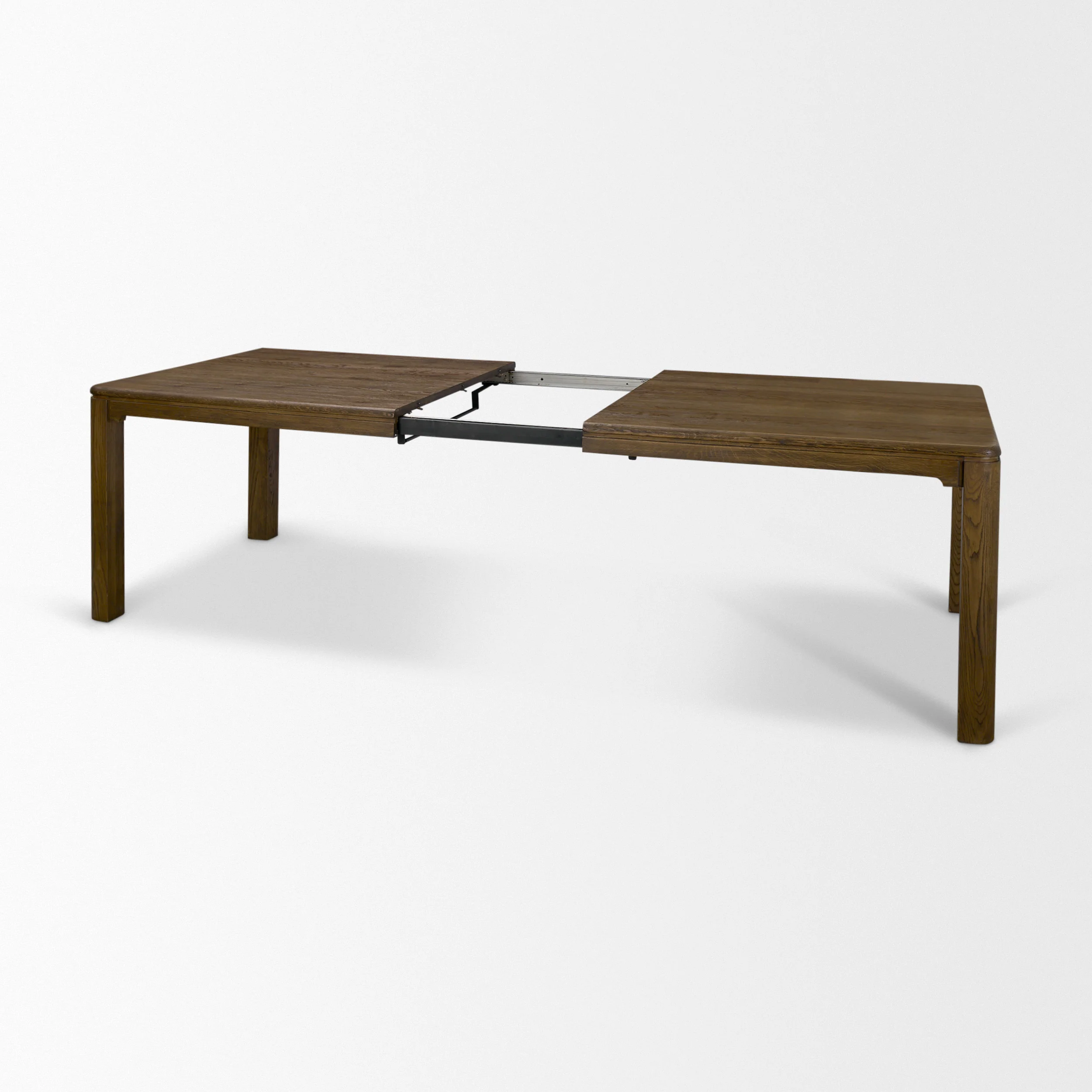 Kendrix 84" Dark Brown Oak Wood Extendable Rectangular Dining Table - Image 3