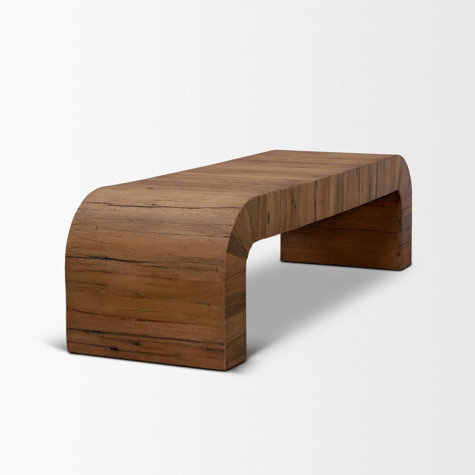 Denton Medium Brown Relcaimed Wood Bench - Image 5