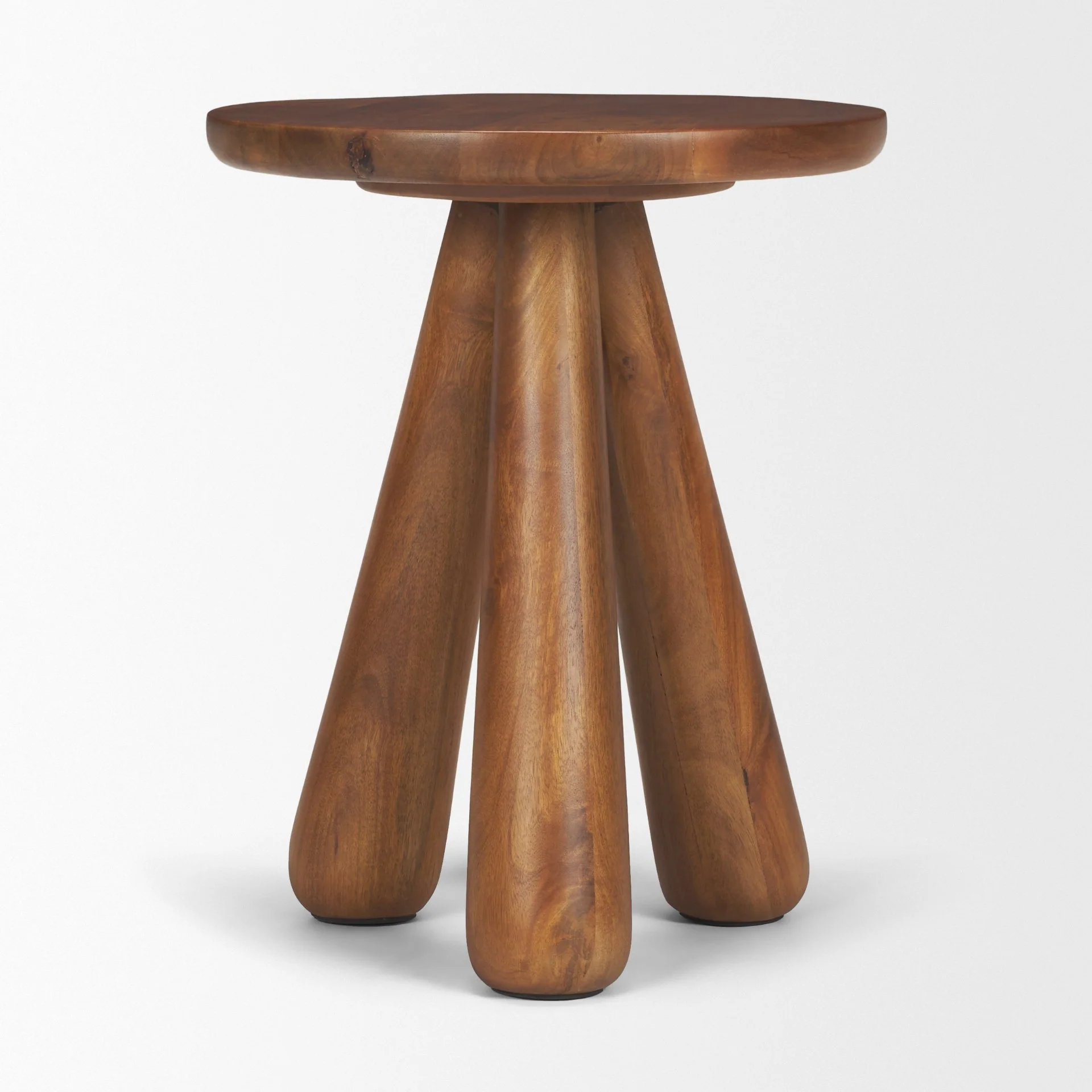 Mora Medium Brown Wood 3-Legged Accent Table - Image 4