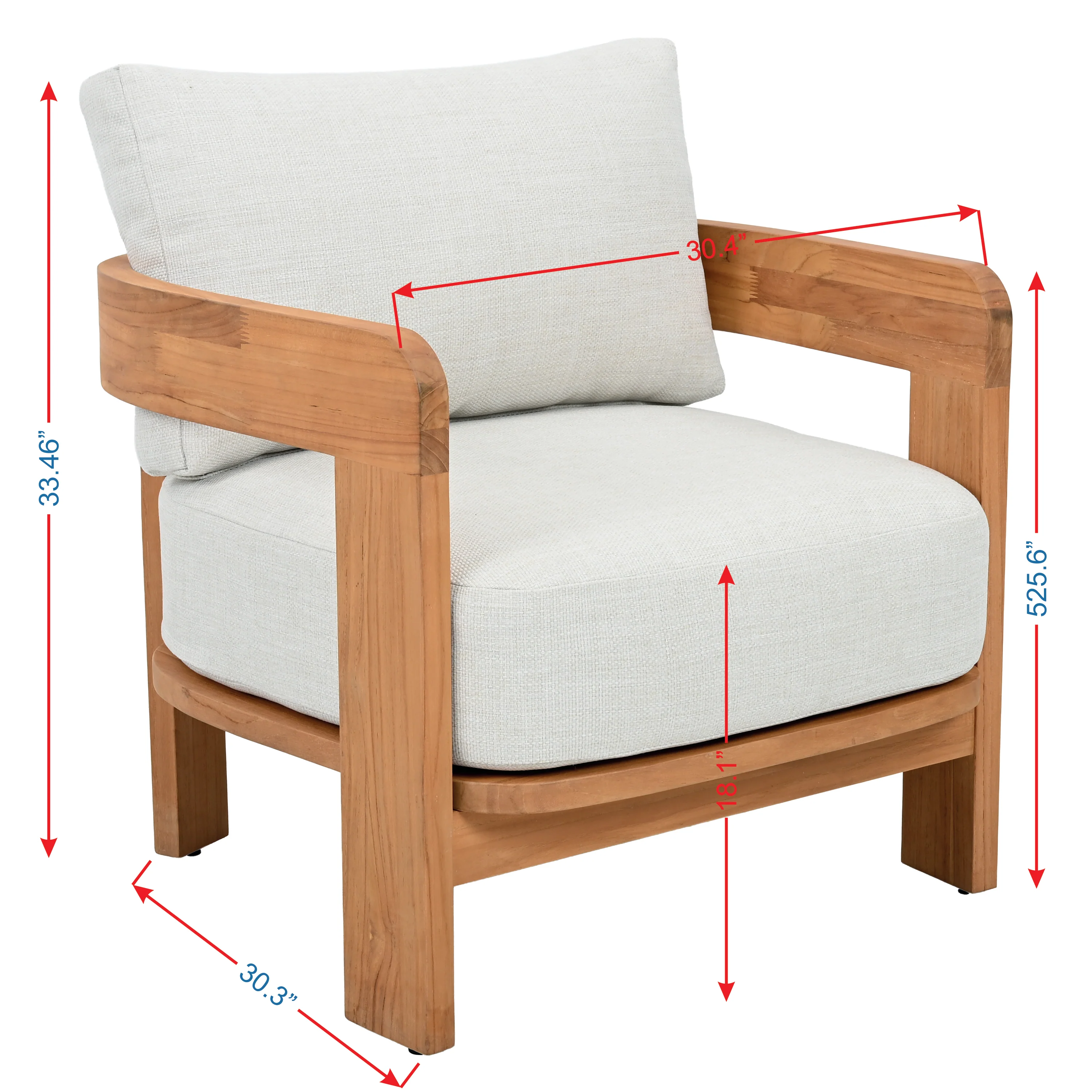 Achilles Teak Patio Chair - Image 6