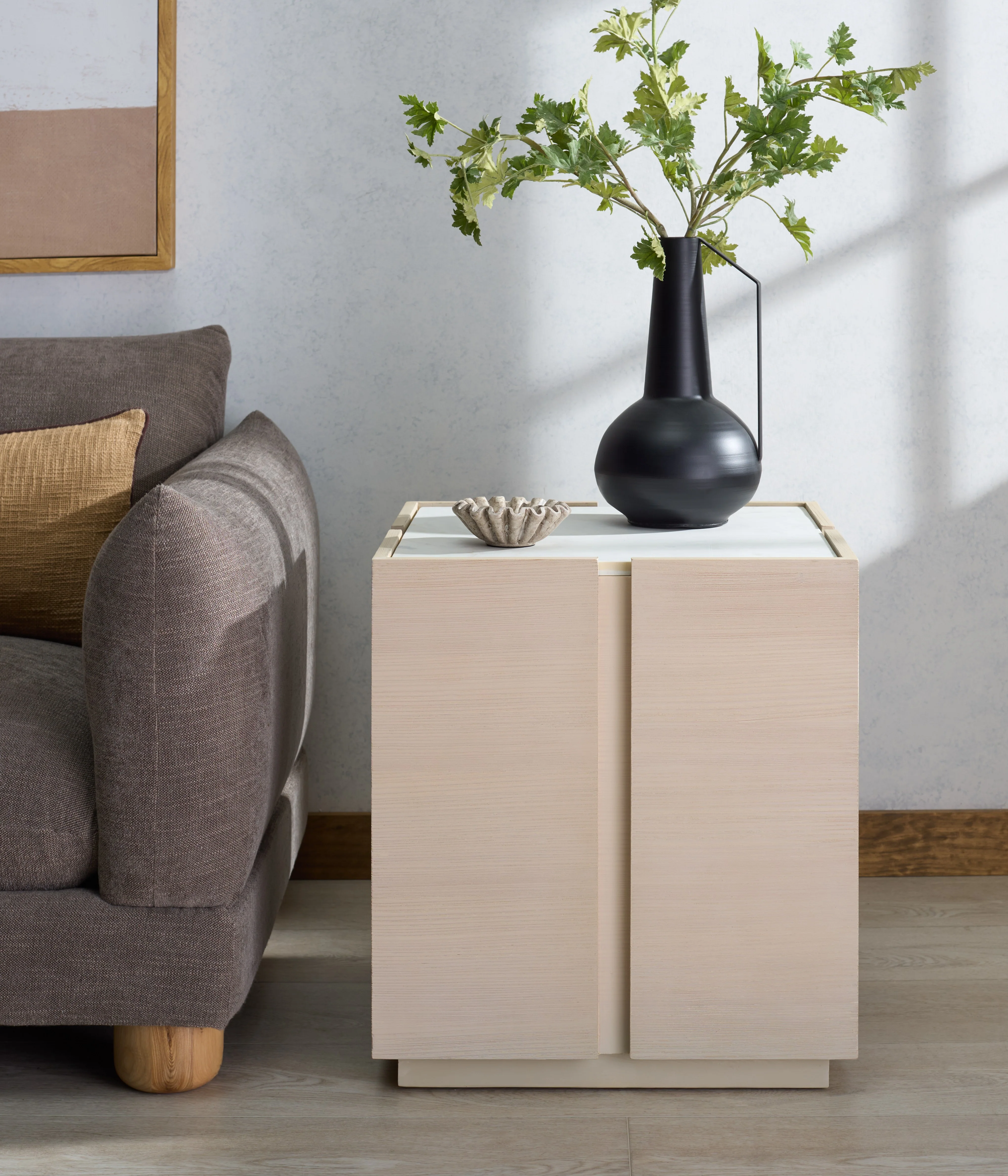 Alanabella Marble & Wood Square Accent Table - Image 2