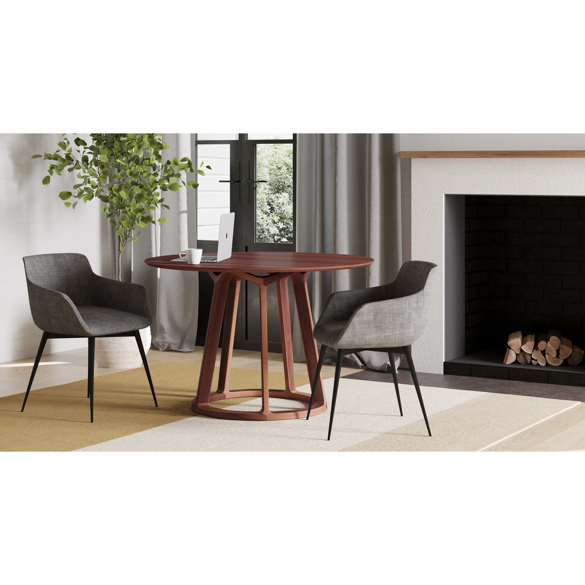 Aldo Round Dining Table Walnut - Image 2
