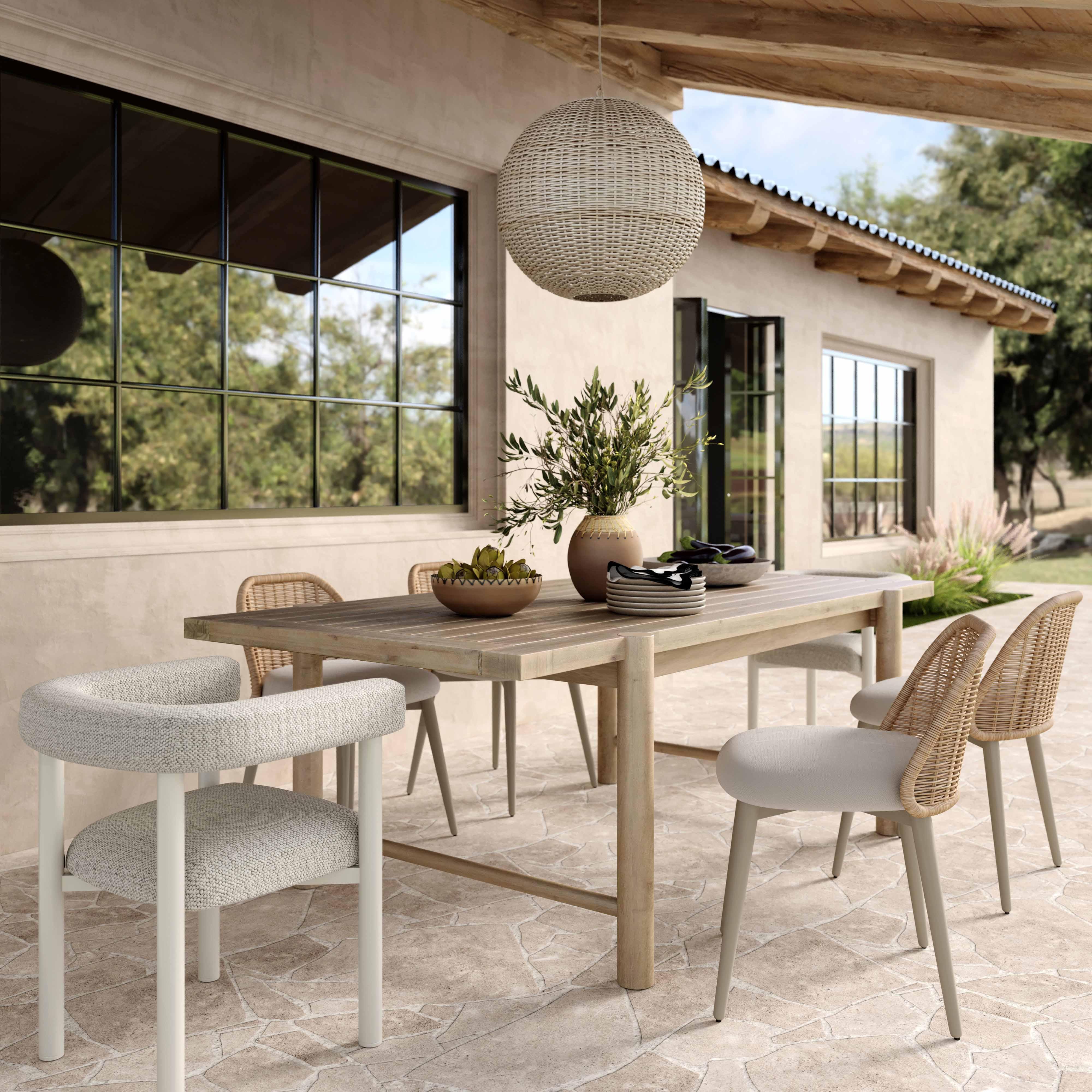 Alexa Cream Outdoor Dining Chair - Image 2