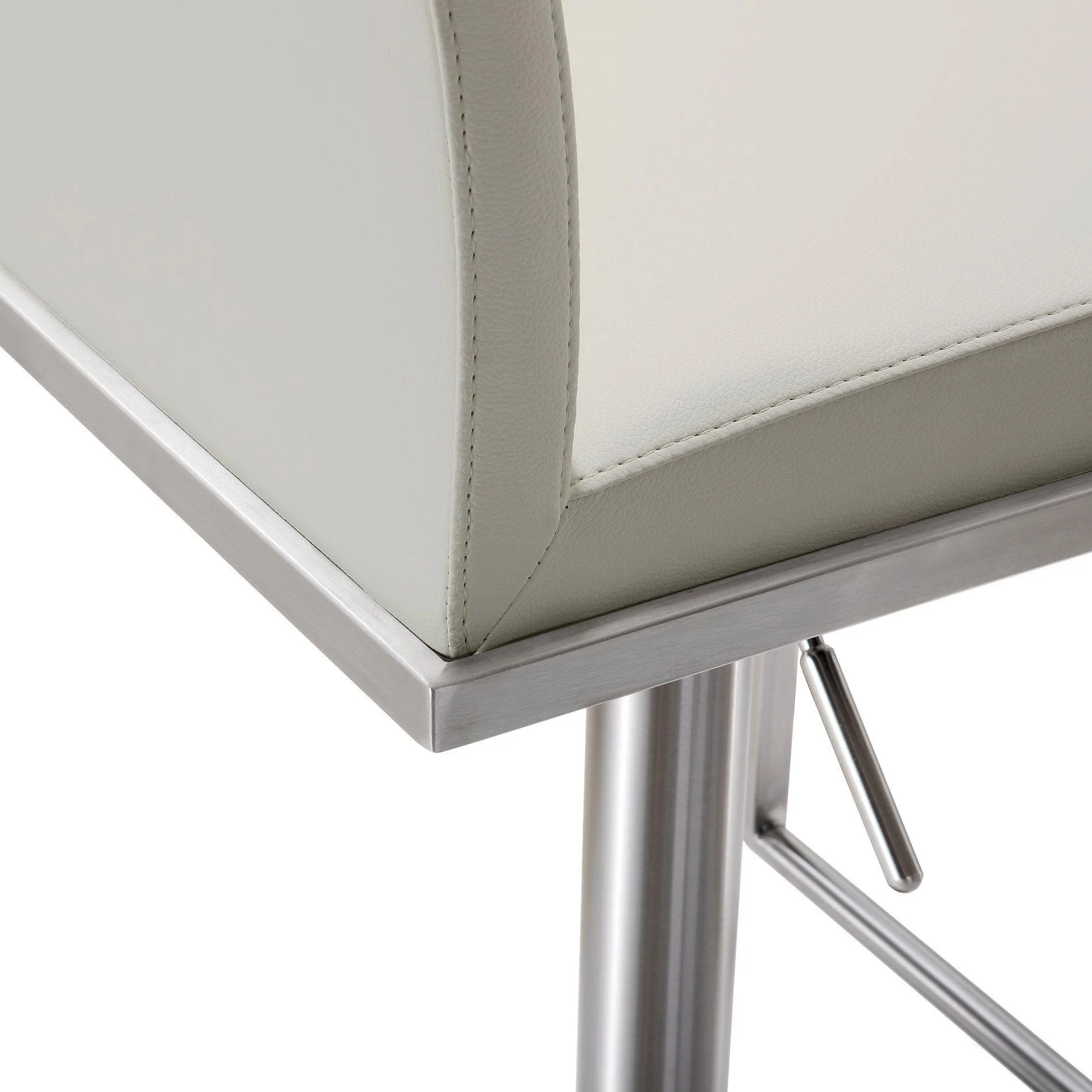Amalfi Light Grey Vegan Leather Stool - Image 7