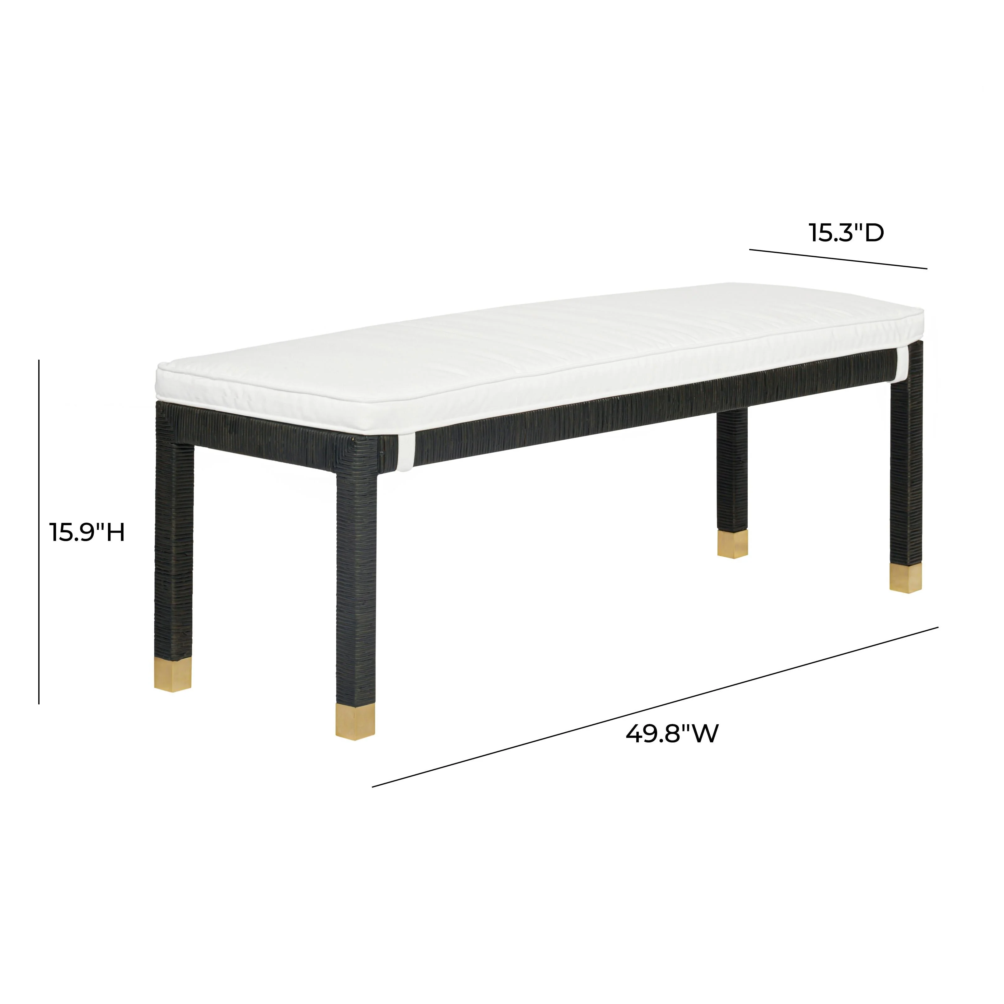 Amara Woven Rattan Bench - Image 10