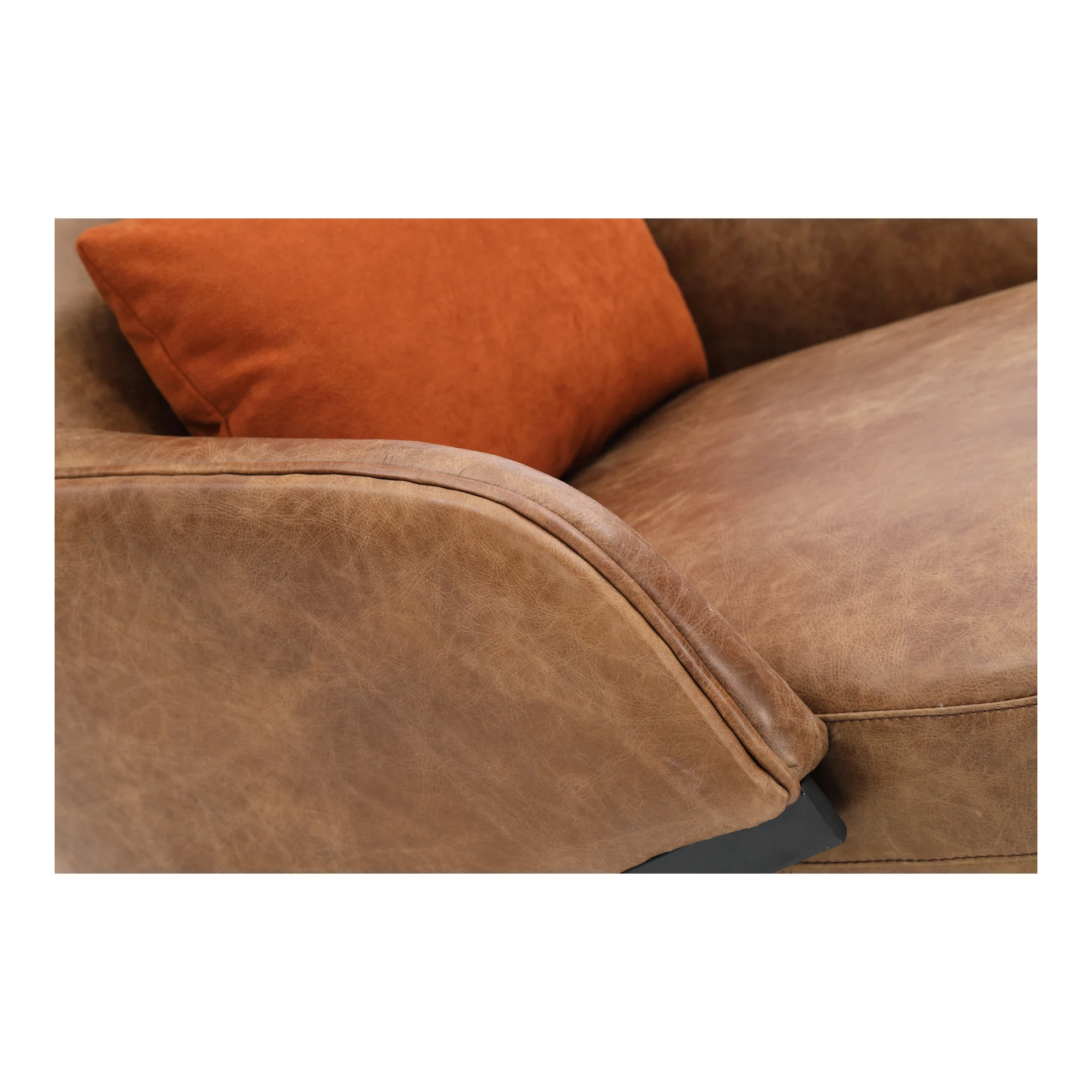 Amos Leather Accent Chair Open Road Brown Leather - Image 7