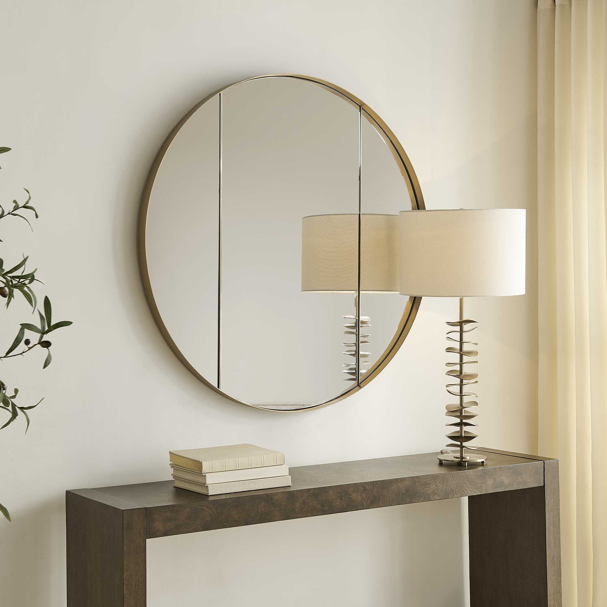 Amram Antique Brass Round Mirror - Image 3