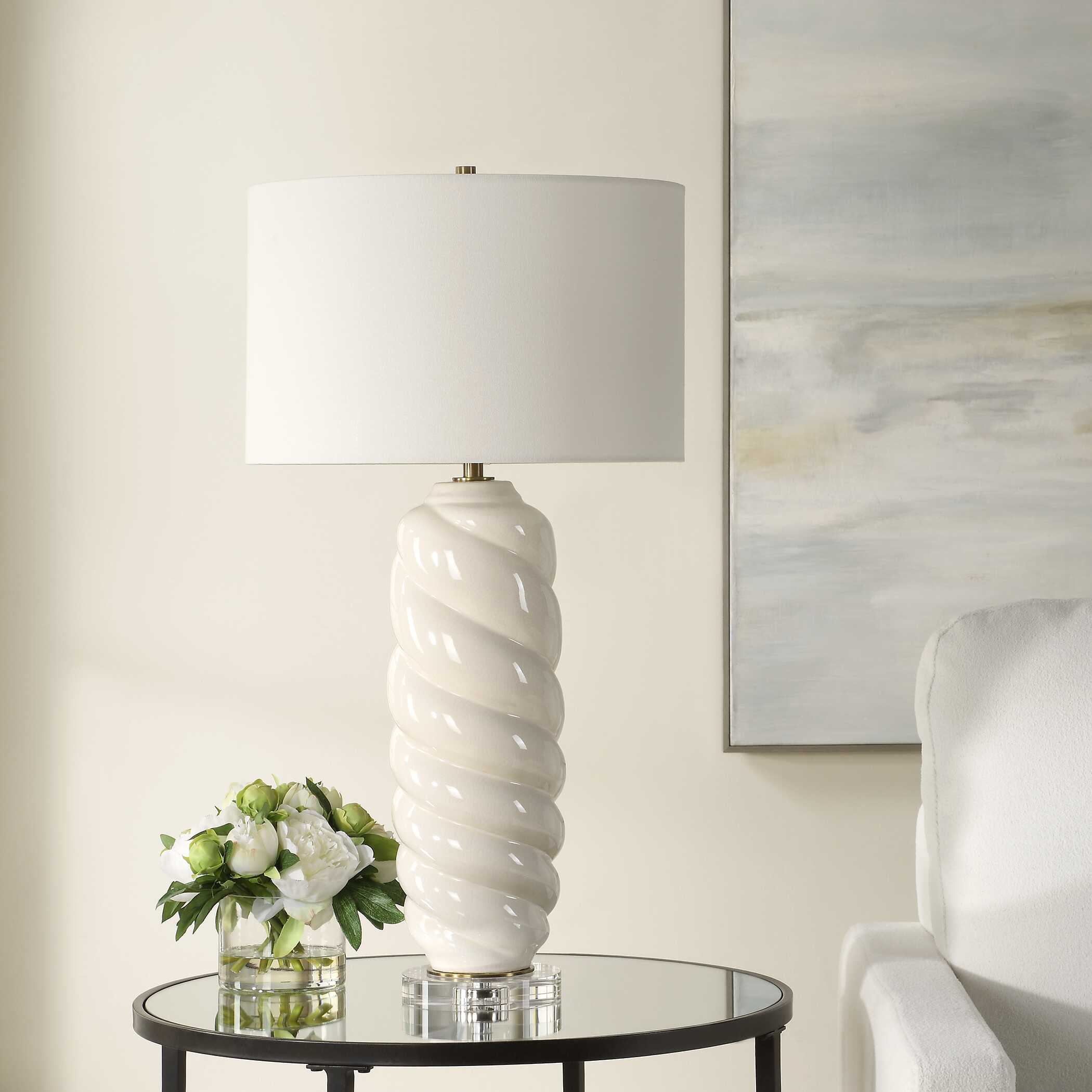 Anneli White Swirl Table Lamp - Image 3