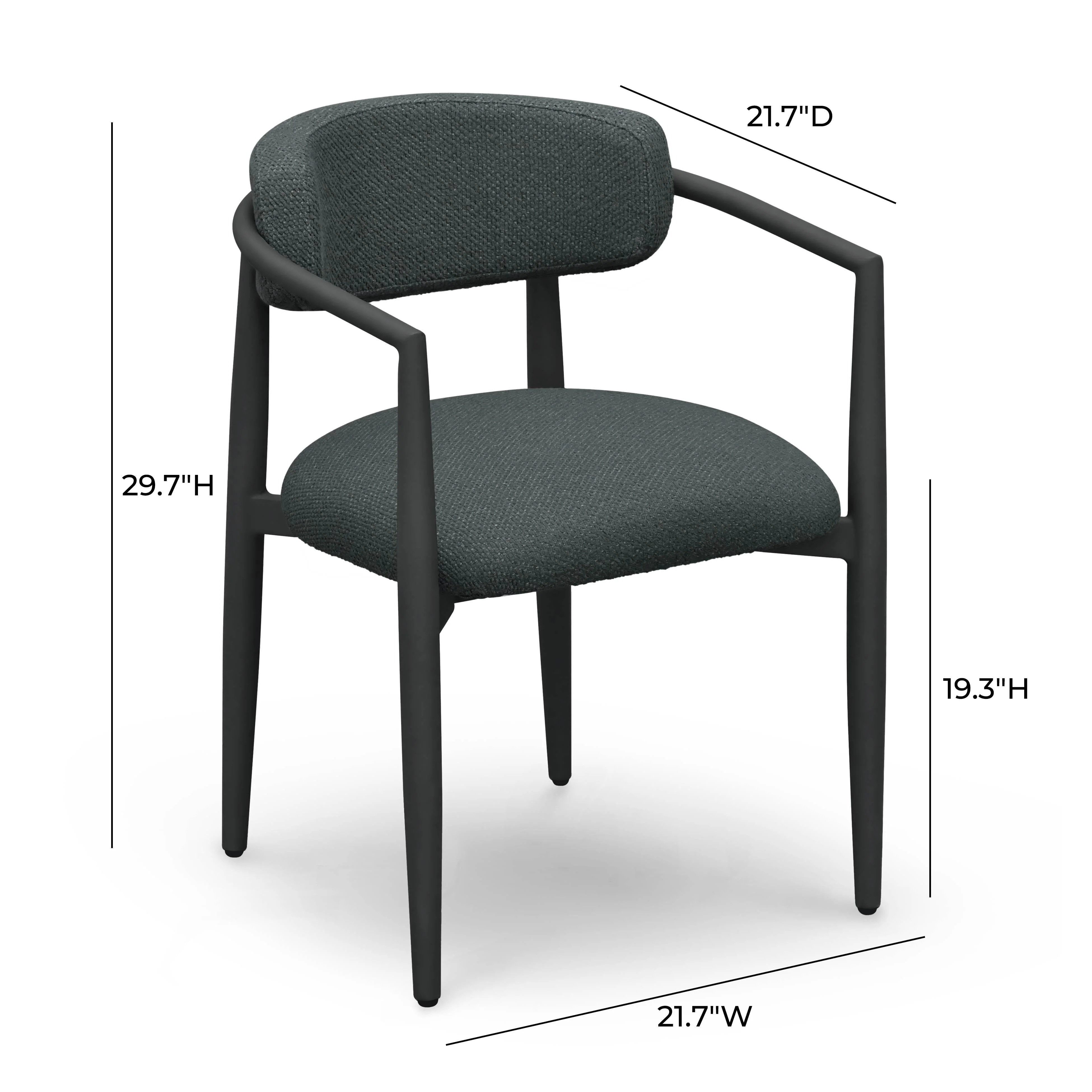 Annika Textured Contract-Grade Fabric Outdoor Dining Arm Chair - Image 18