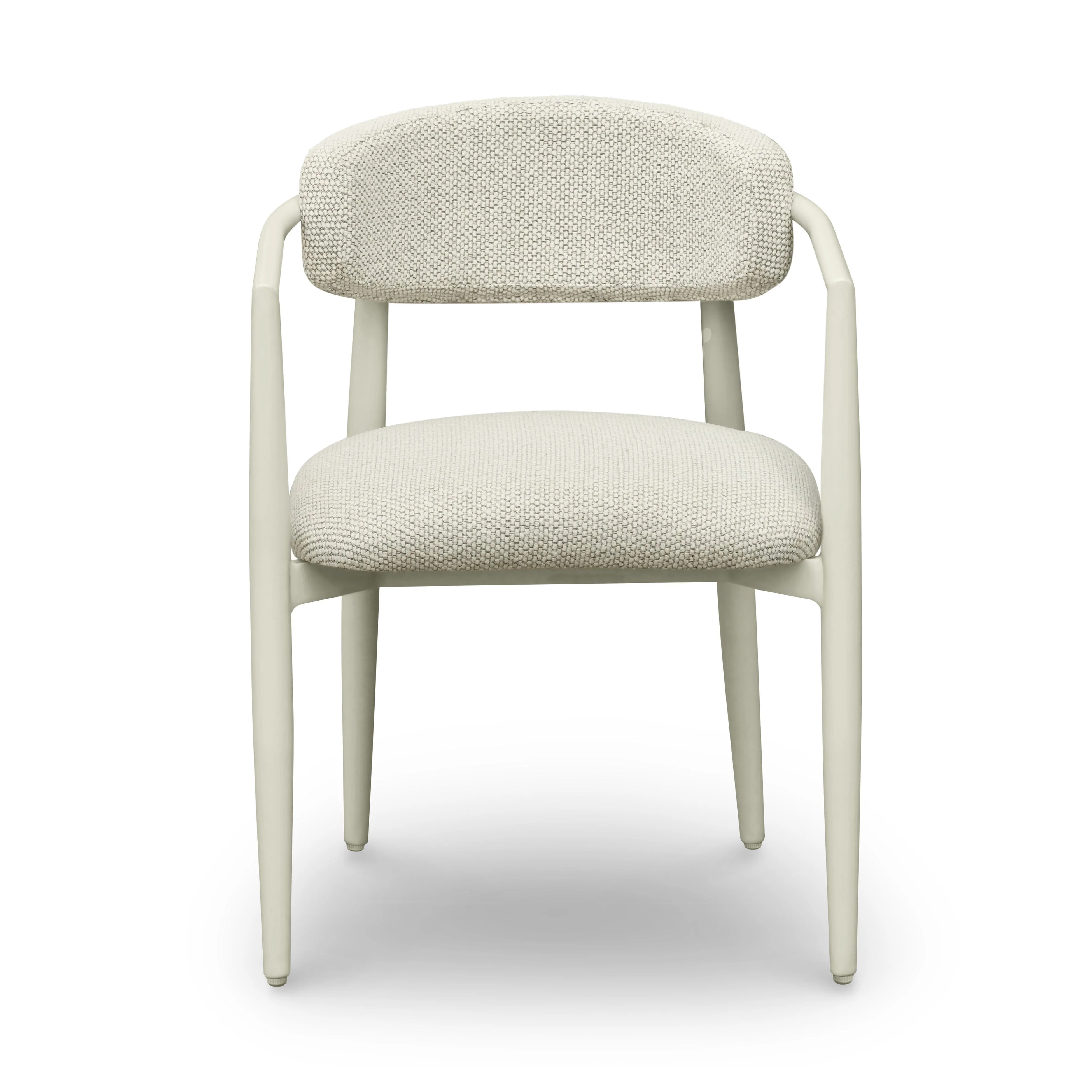 Annika Textured Contract-Grade Fabric Outdoor Dining Arm Chair - Image 9
