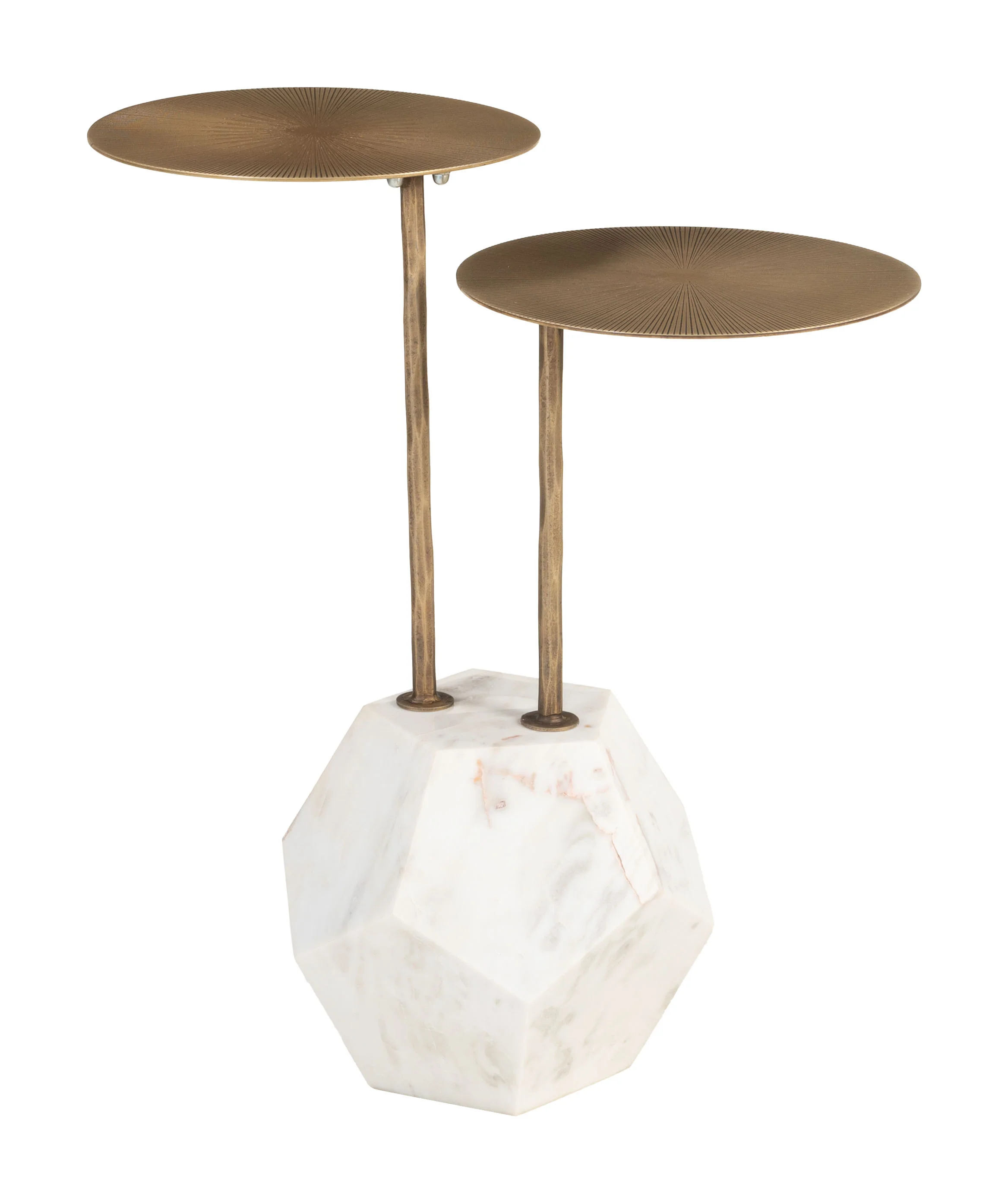 Anten Side Table Brass & White - Image 4