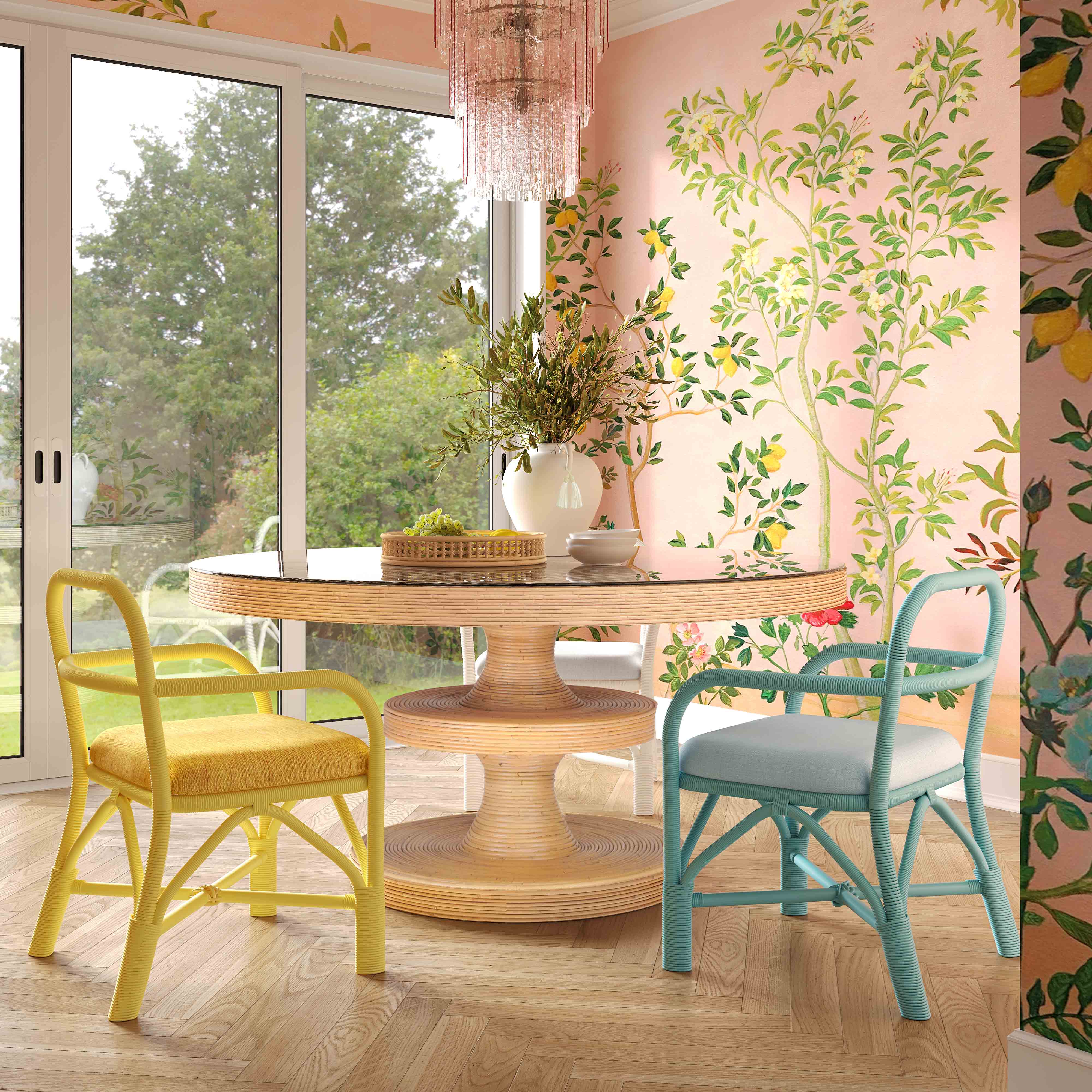 Apollonia Natural Rattan Round Dining Table - Image 2