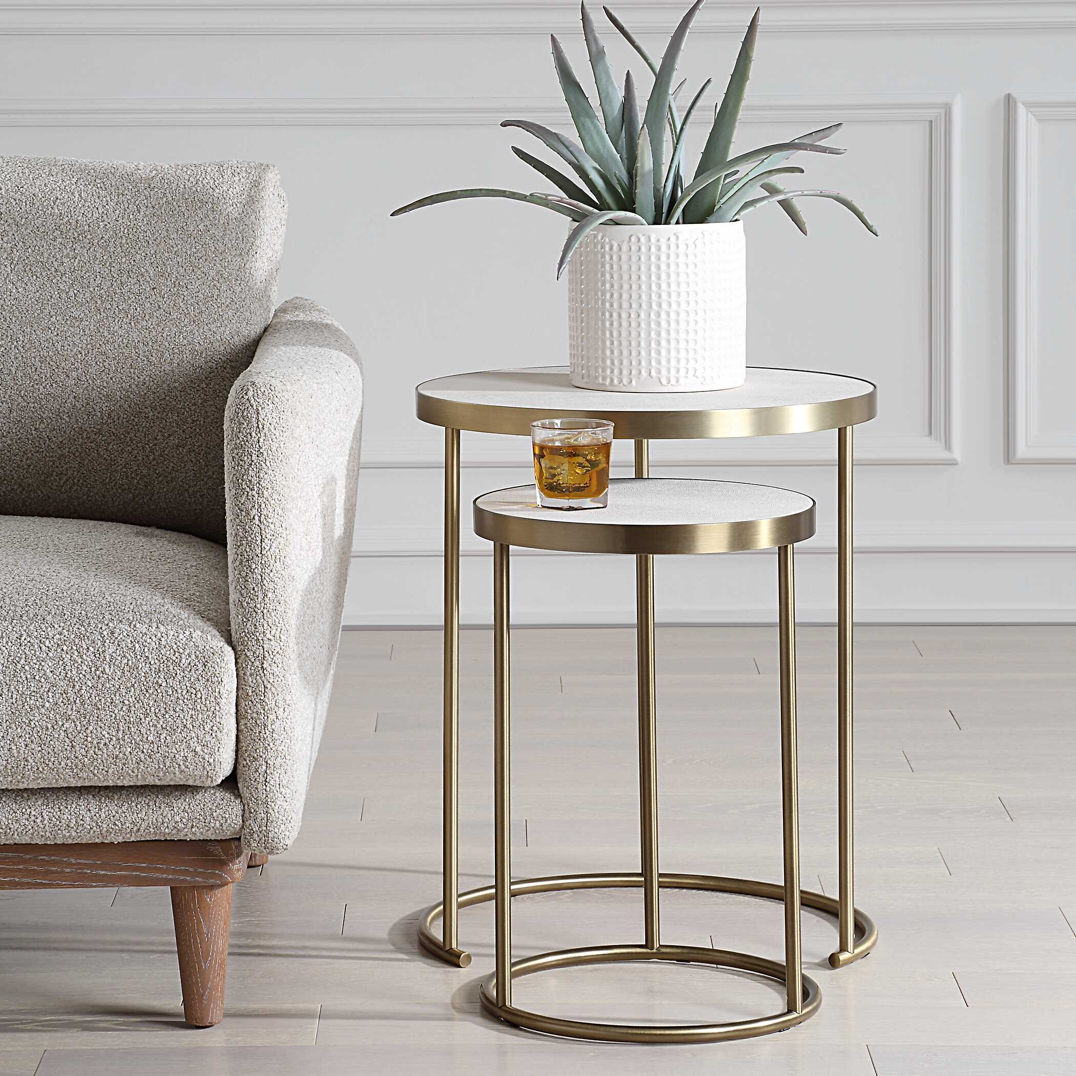 Aragon White Nesting Tables - Set of 2 - Image 3