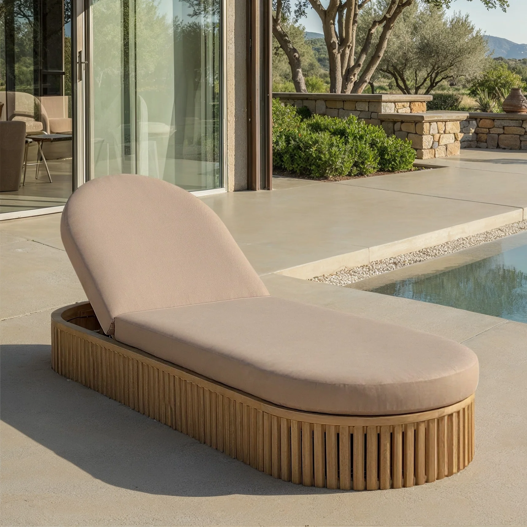 Arielle Eucalyptus Wood Sun Lounger - Image 3
