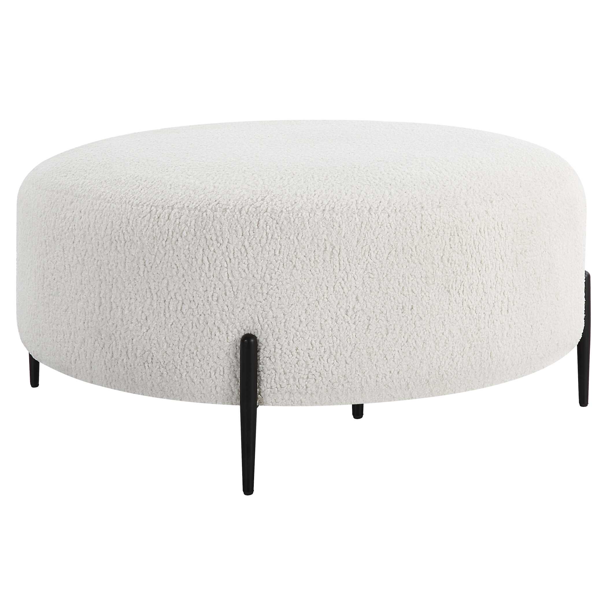 Arles Large Plush White Ottoman - Image 4