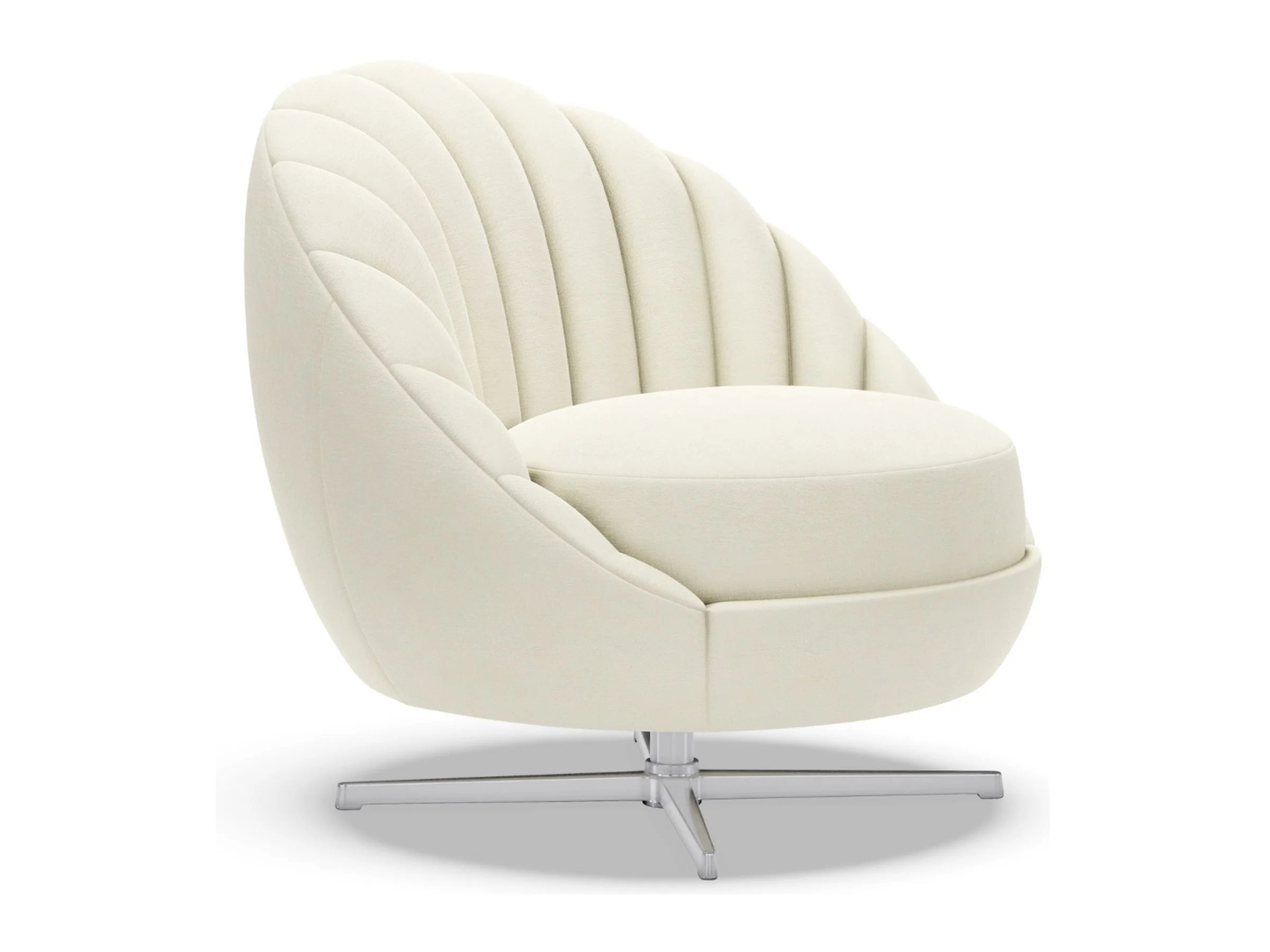 Lucille Upholstered Swivel Chair (Polished Chrome) - Image 5