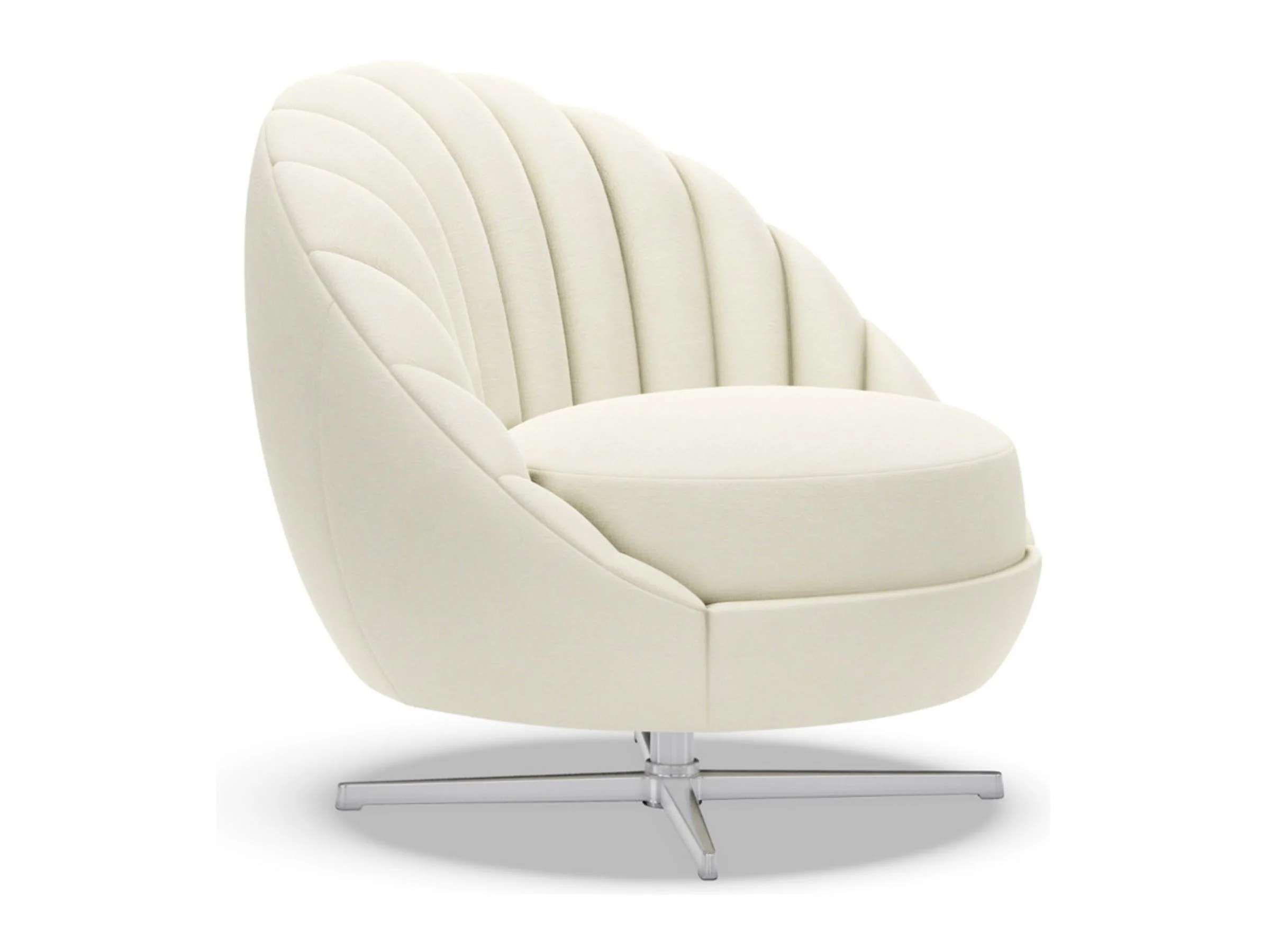Lucille Upholstered Swivel Chair (Polished Chrome) - Image 7