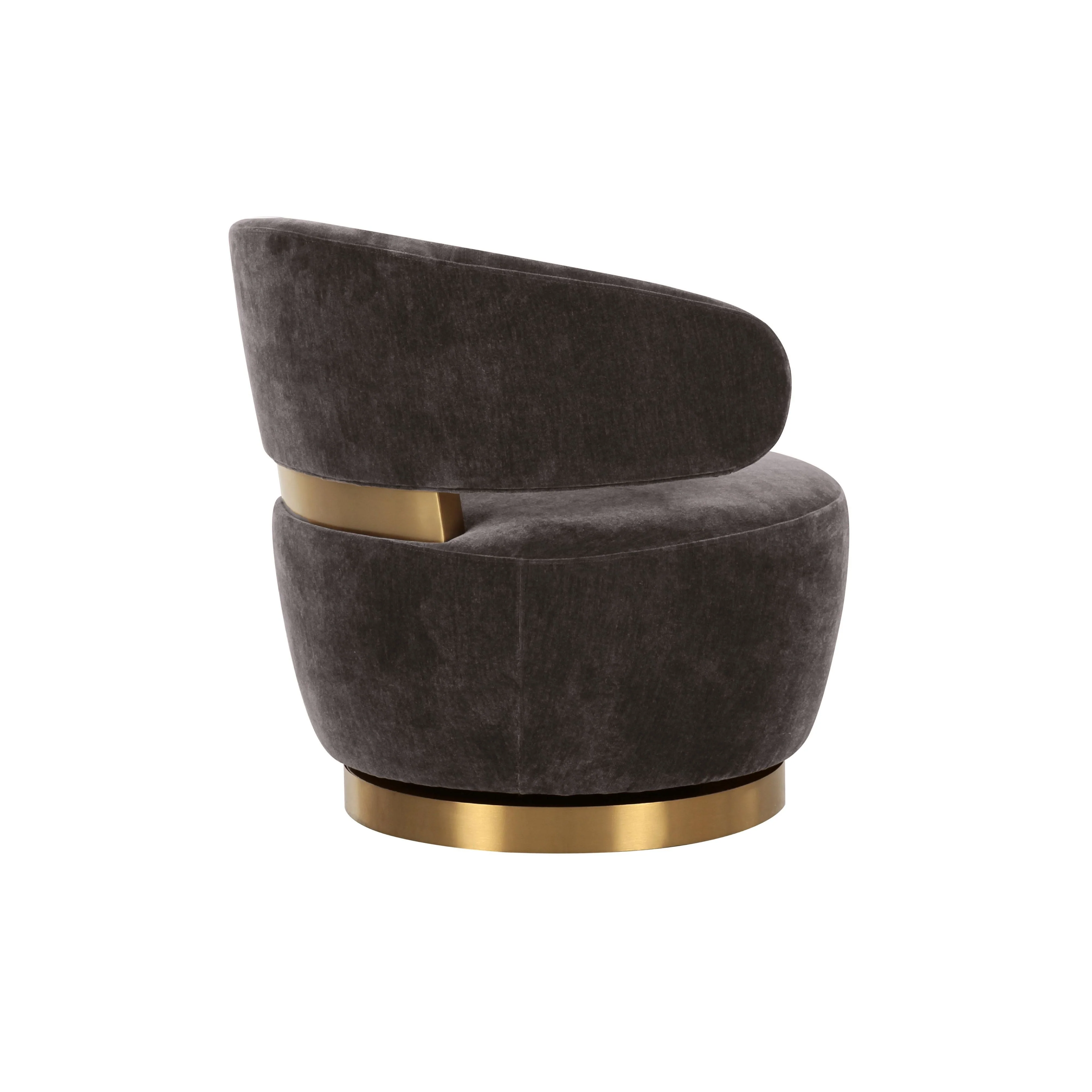 Austin Upcycled Contract-Grade Fabric Swivel Accent Chair - Image 9