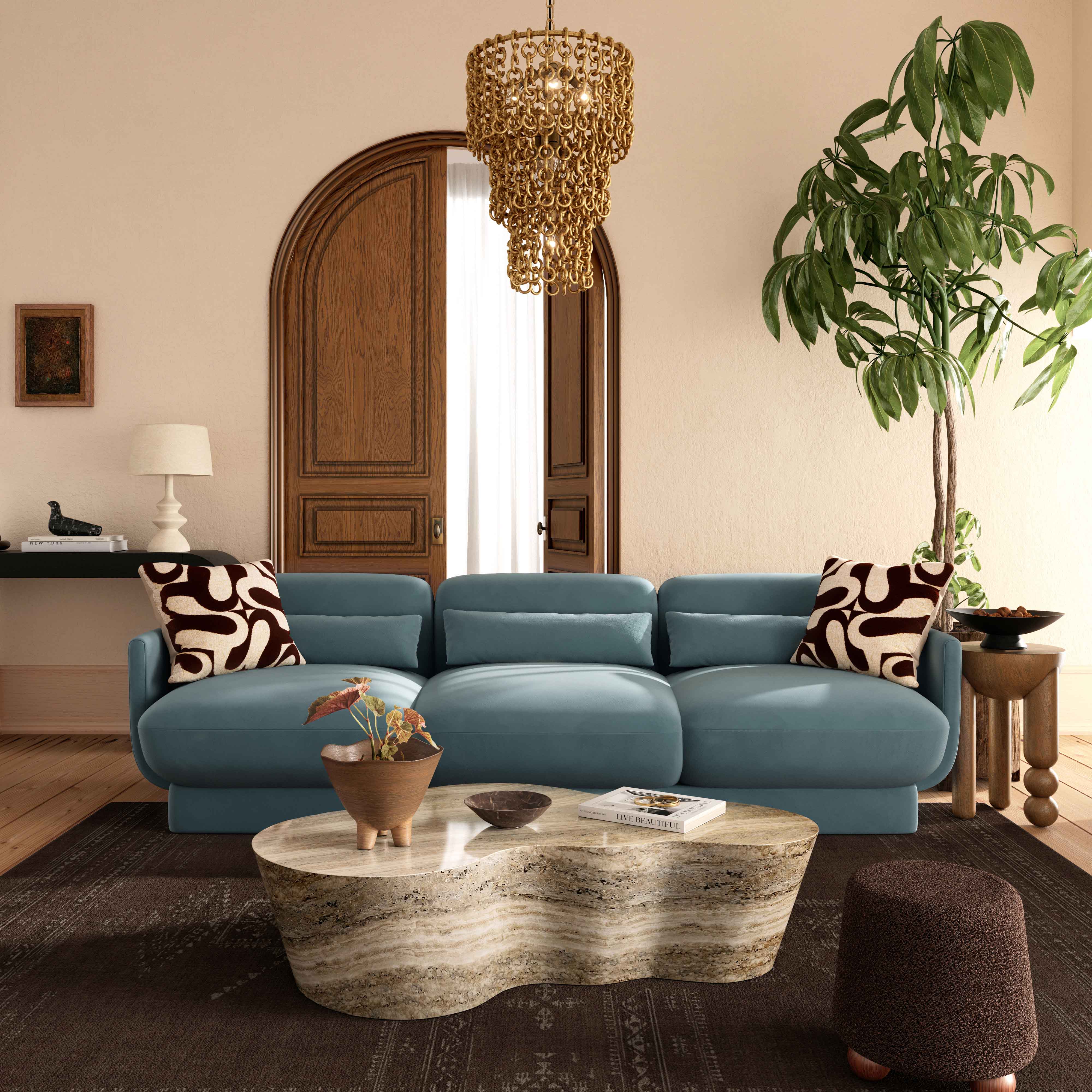 Azalea 90.5" Performance Velvet Sofa - Image 14