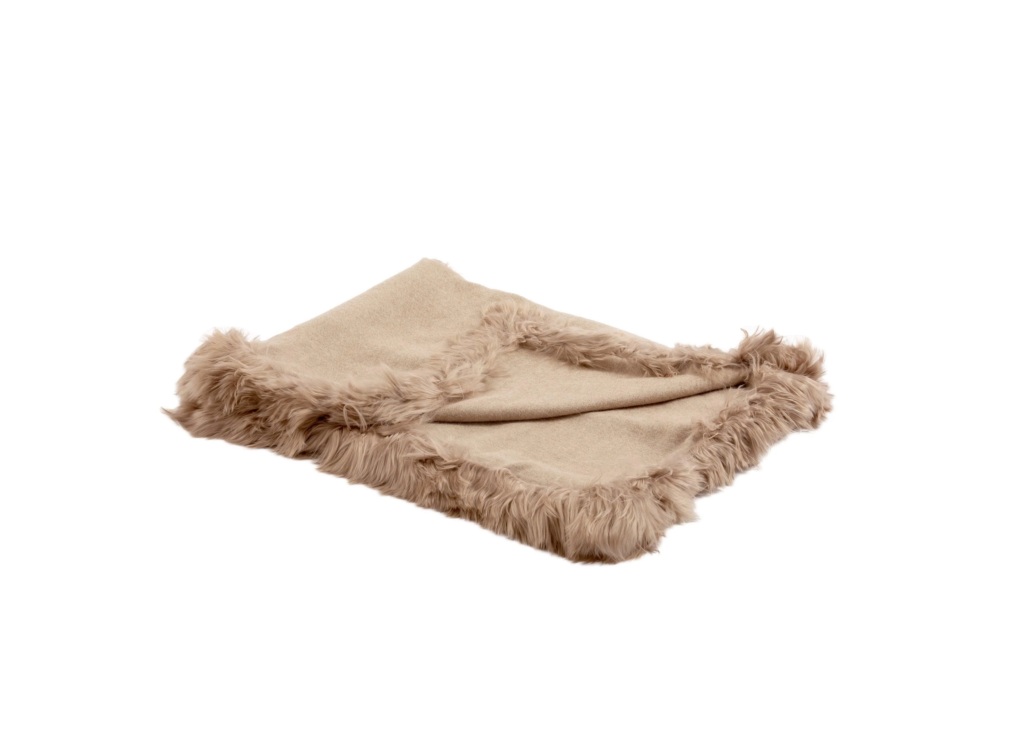 Baby Alpaca Woven Throw w/ Alpaca Fur Trim - Image 3