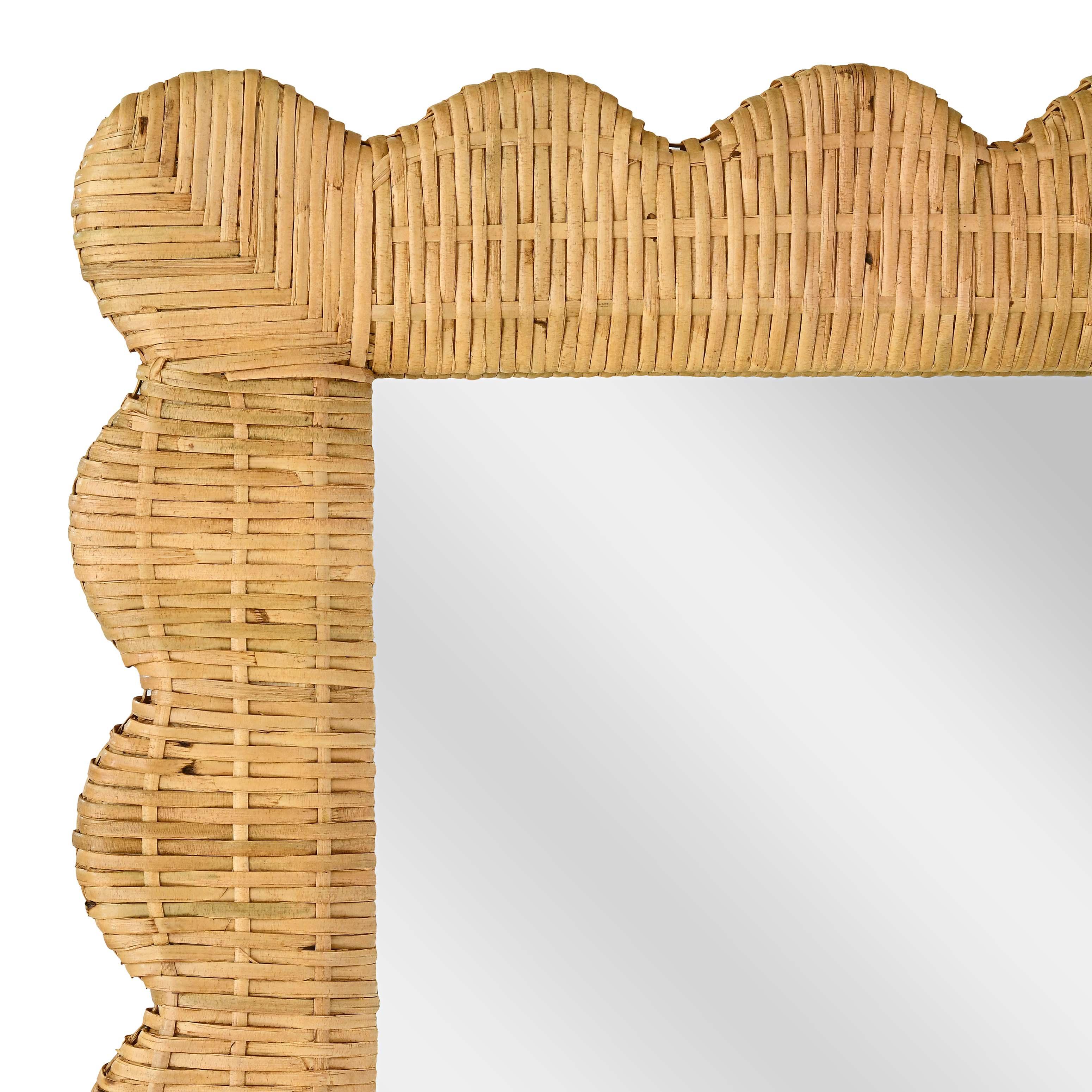 Bama 29.1"X75" Long Natural Rattan Wall Mirror - Image 5