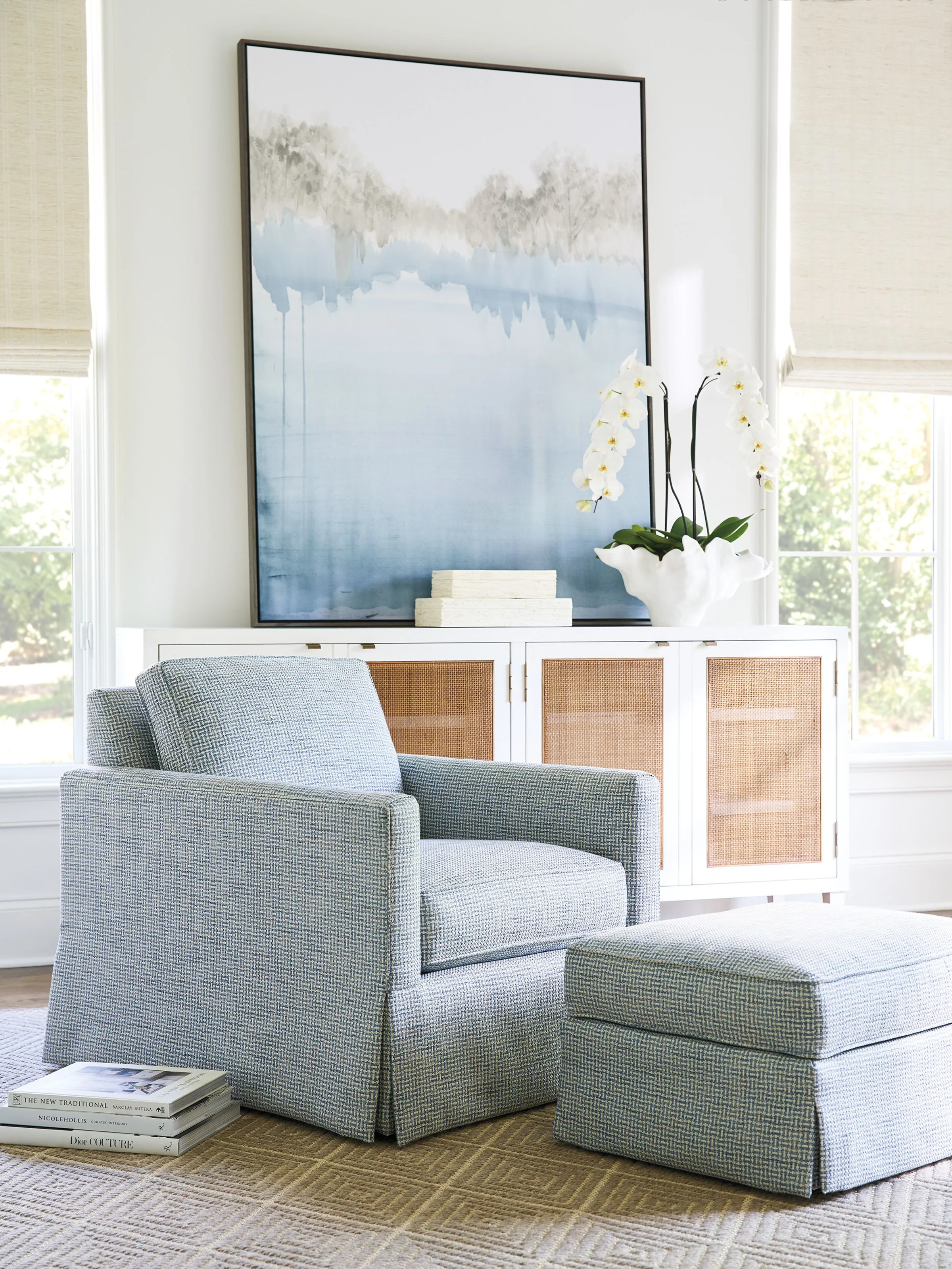 Beach Club Upholstered Ottoman - Image 2