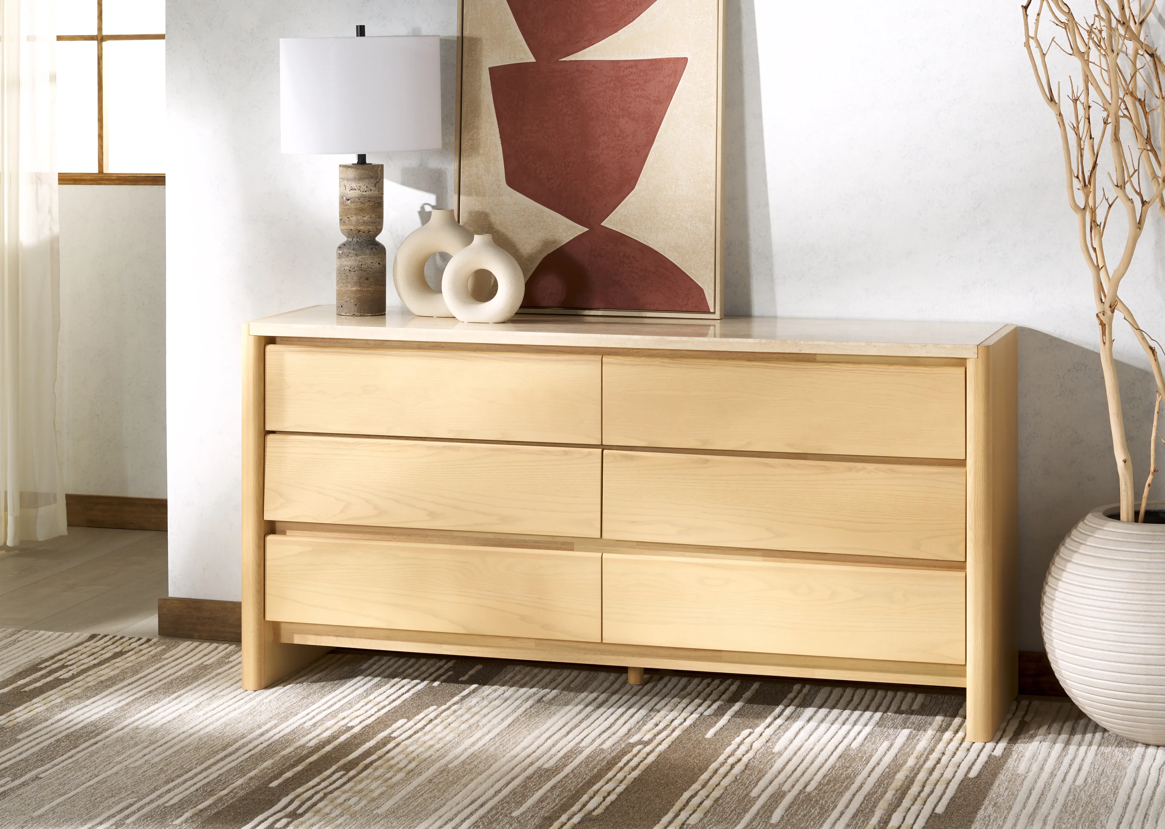 Bellarose Travertine Dresser - Image 4