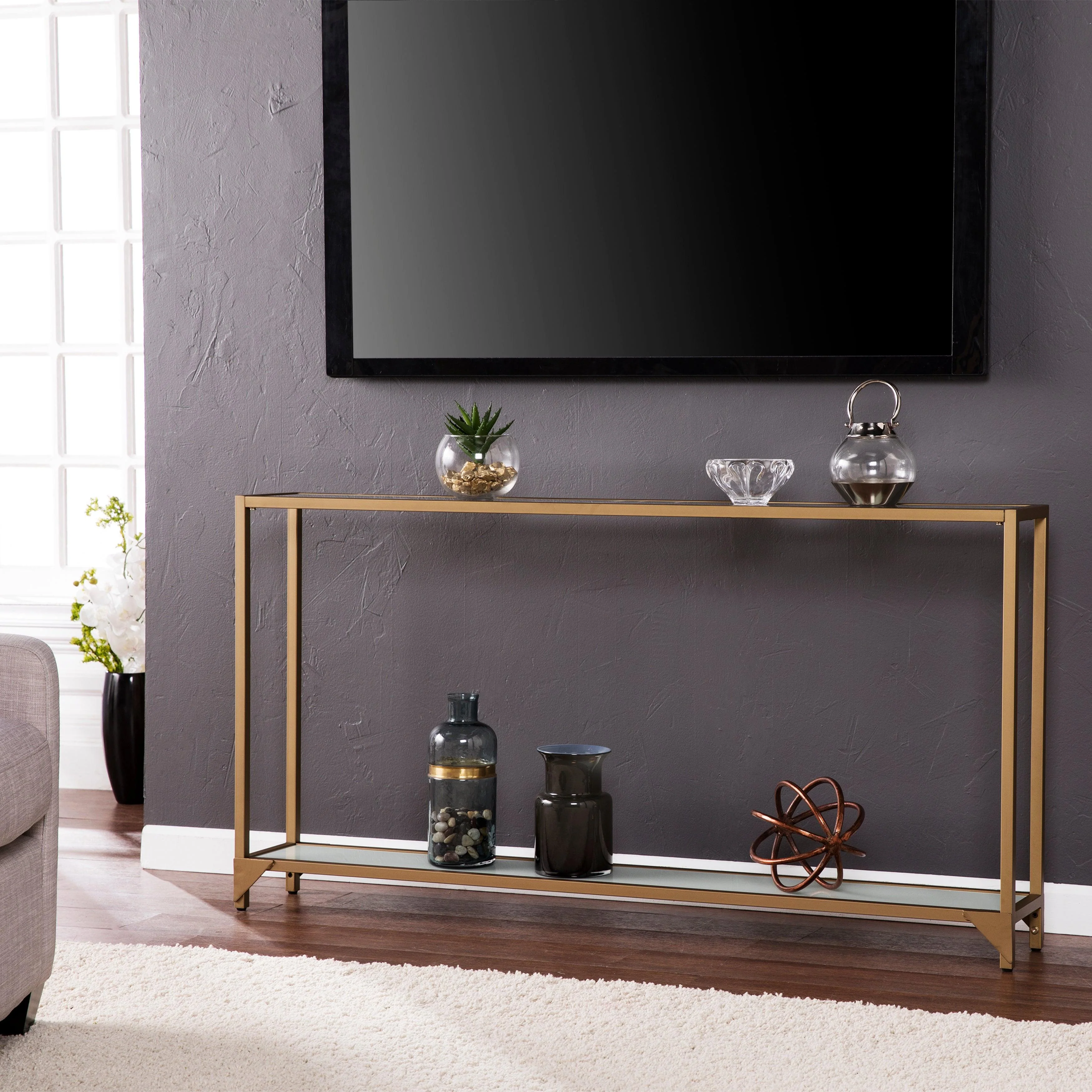 Bergen Narrow Console Table - Gold - Image 10