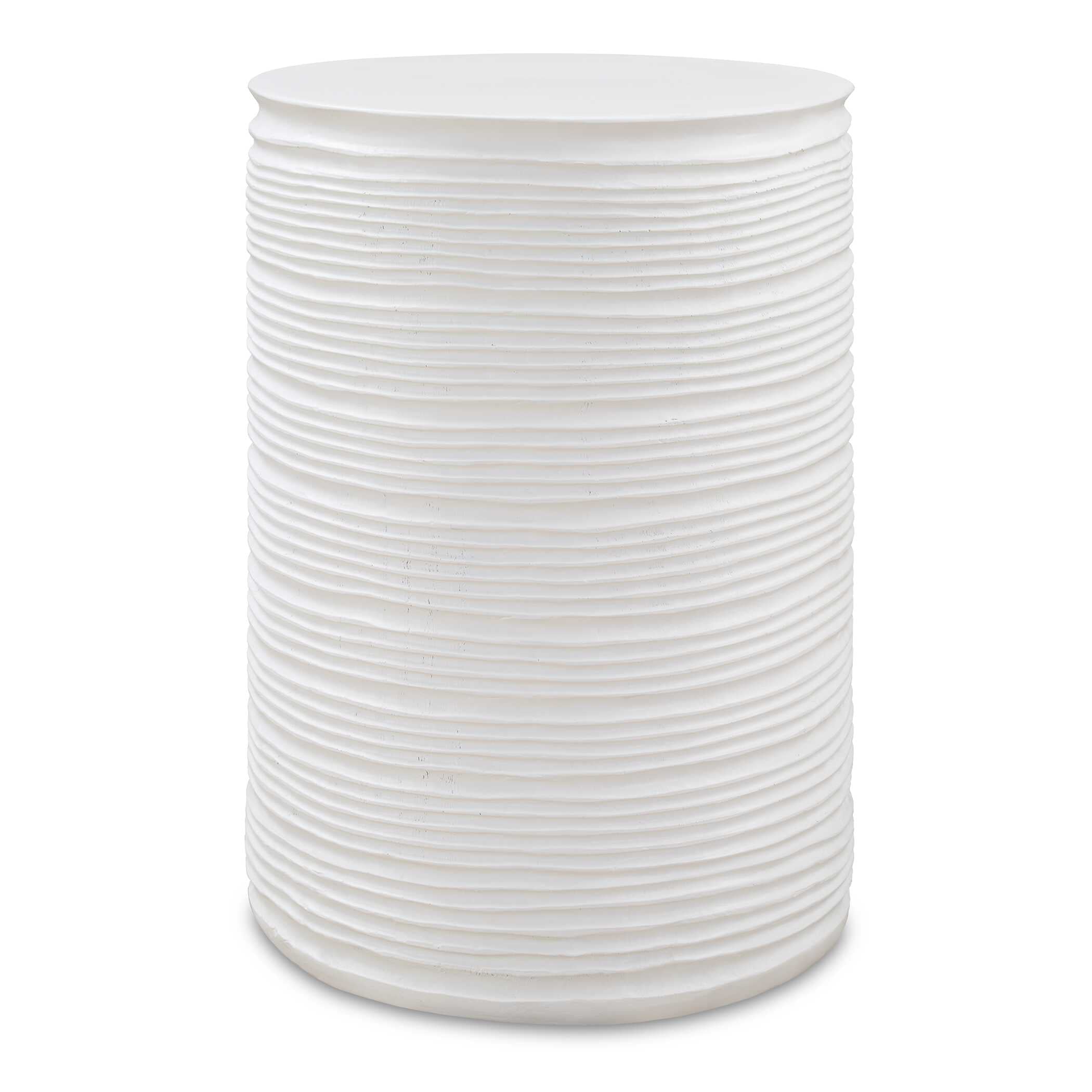 Borderline White Drum Table