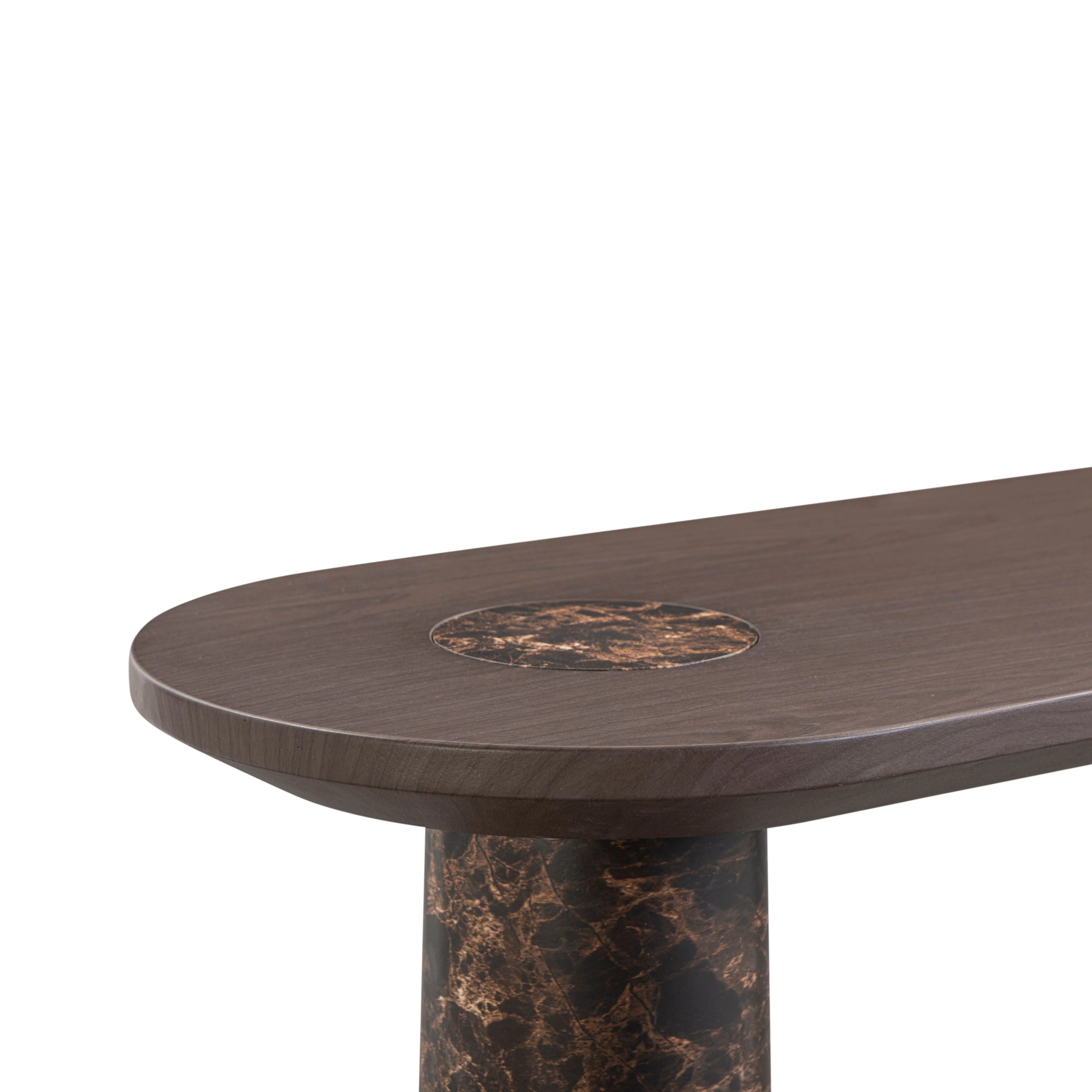 Braya 50" Faux Emperador Marble Console Table - Image 3