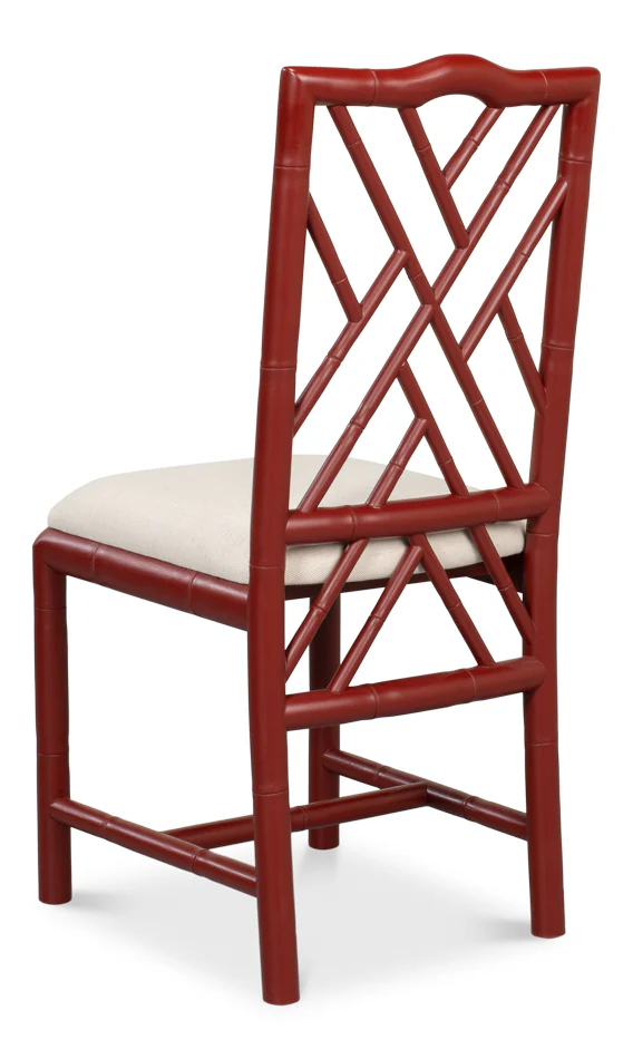 Brighton Bamboo Side Chair, Red - Image 6