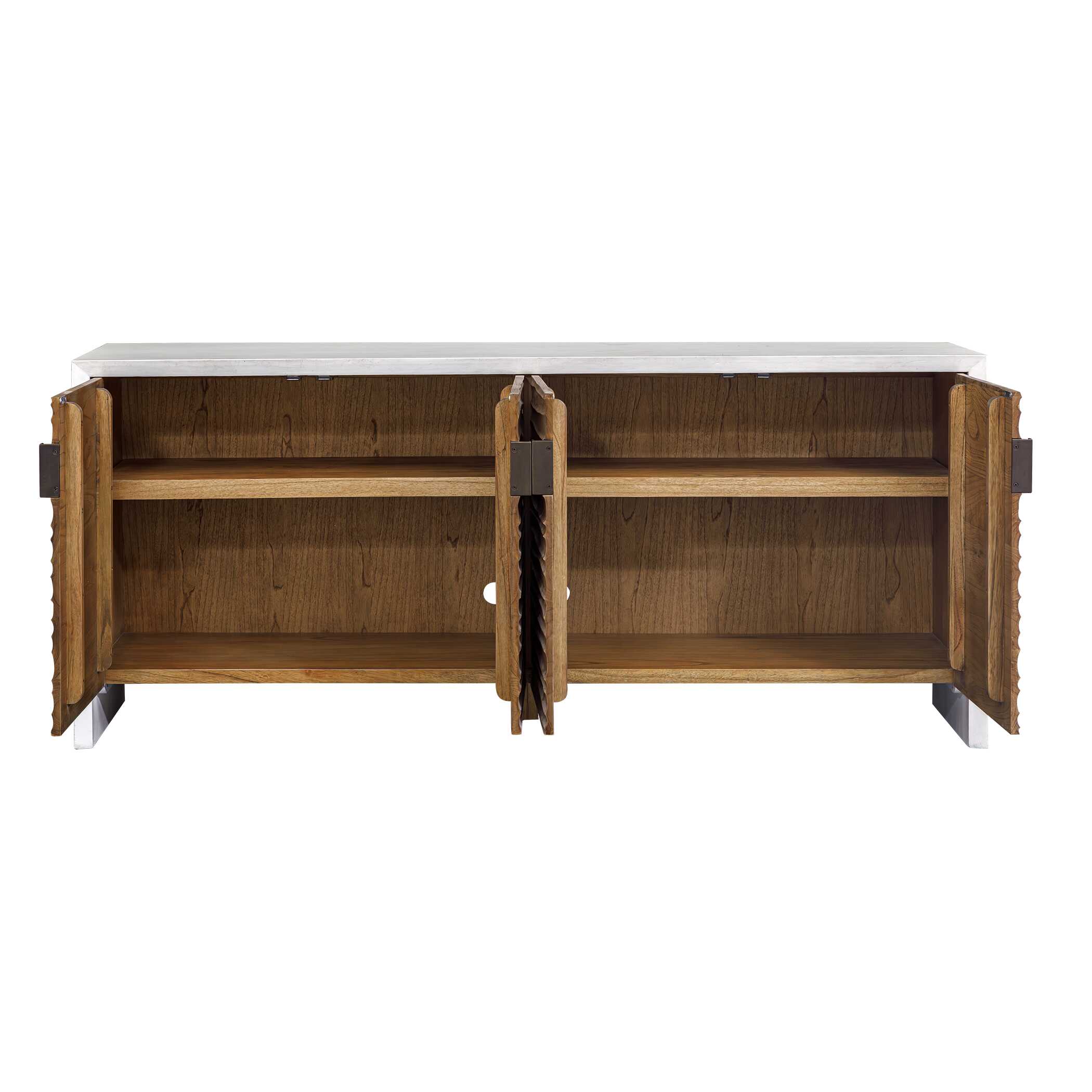 Brinson Carved Wood 4 Door Cabinet - Image 6