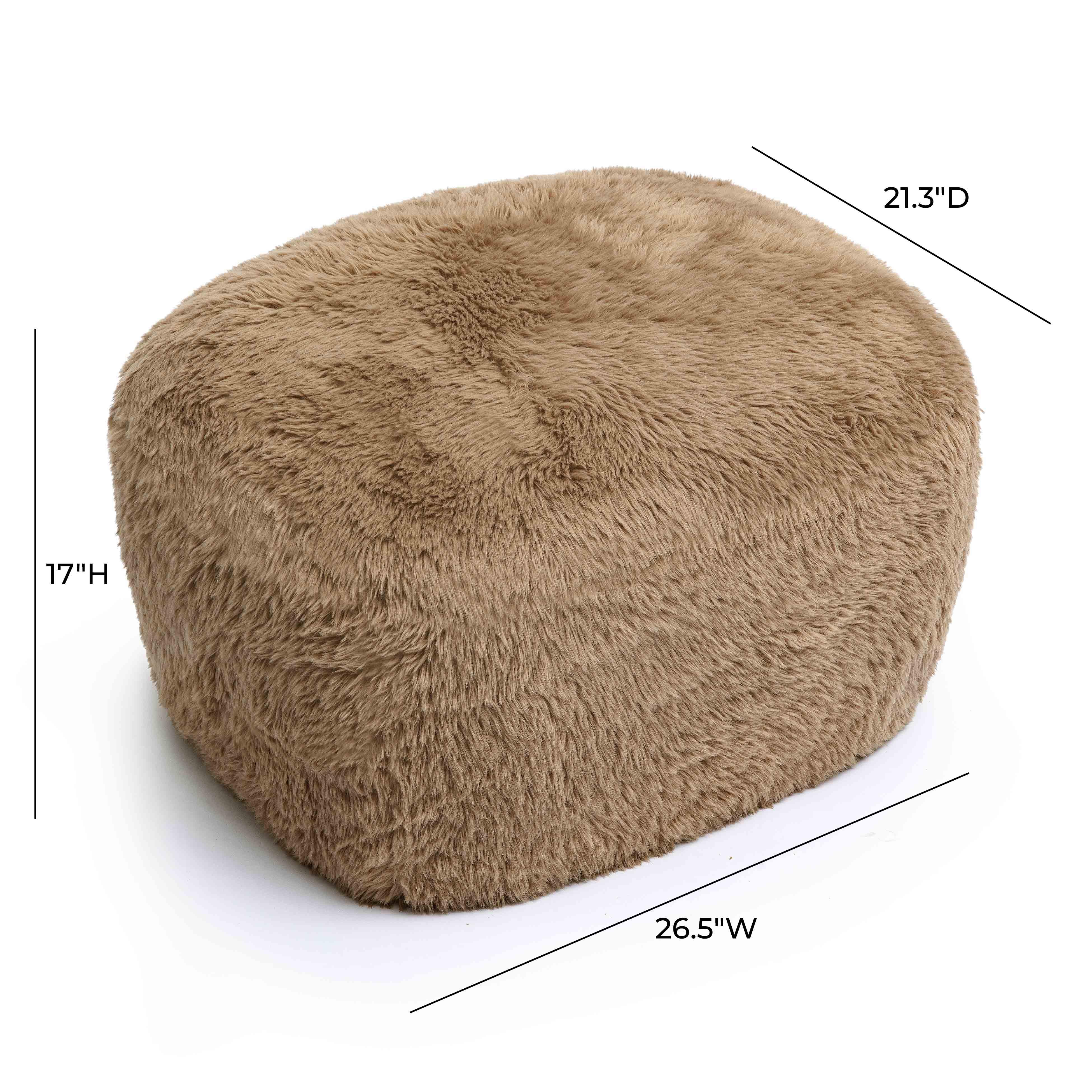 Britt Contract-Grade Vegan Shearling Ottoman - Image 11