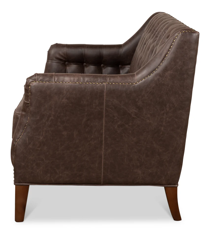 Brooks Leather Tufted 2 Seat Sofa - Image 3