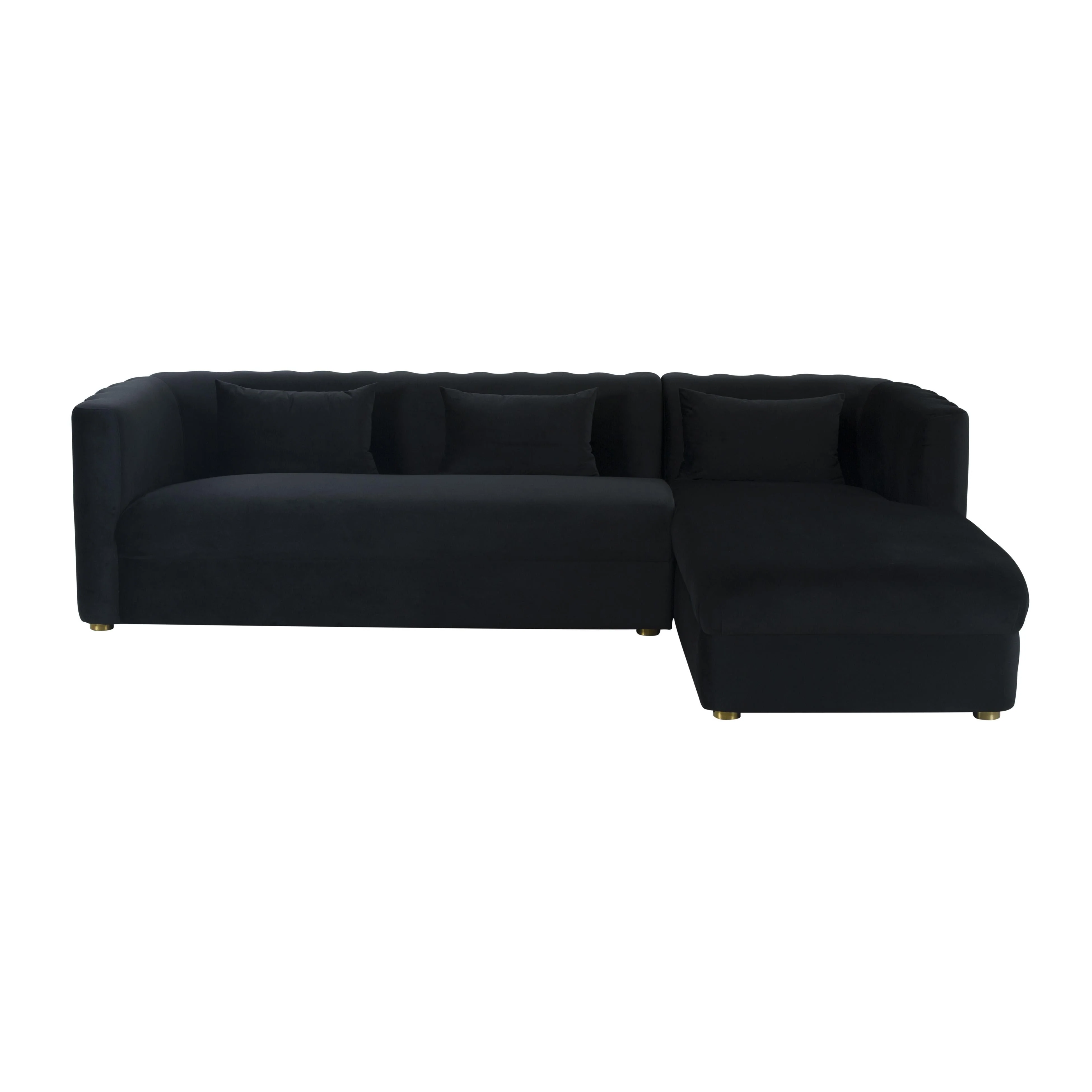 Callie Black Velvet Sectional - Image 3
