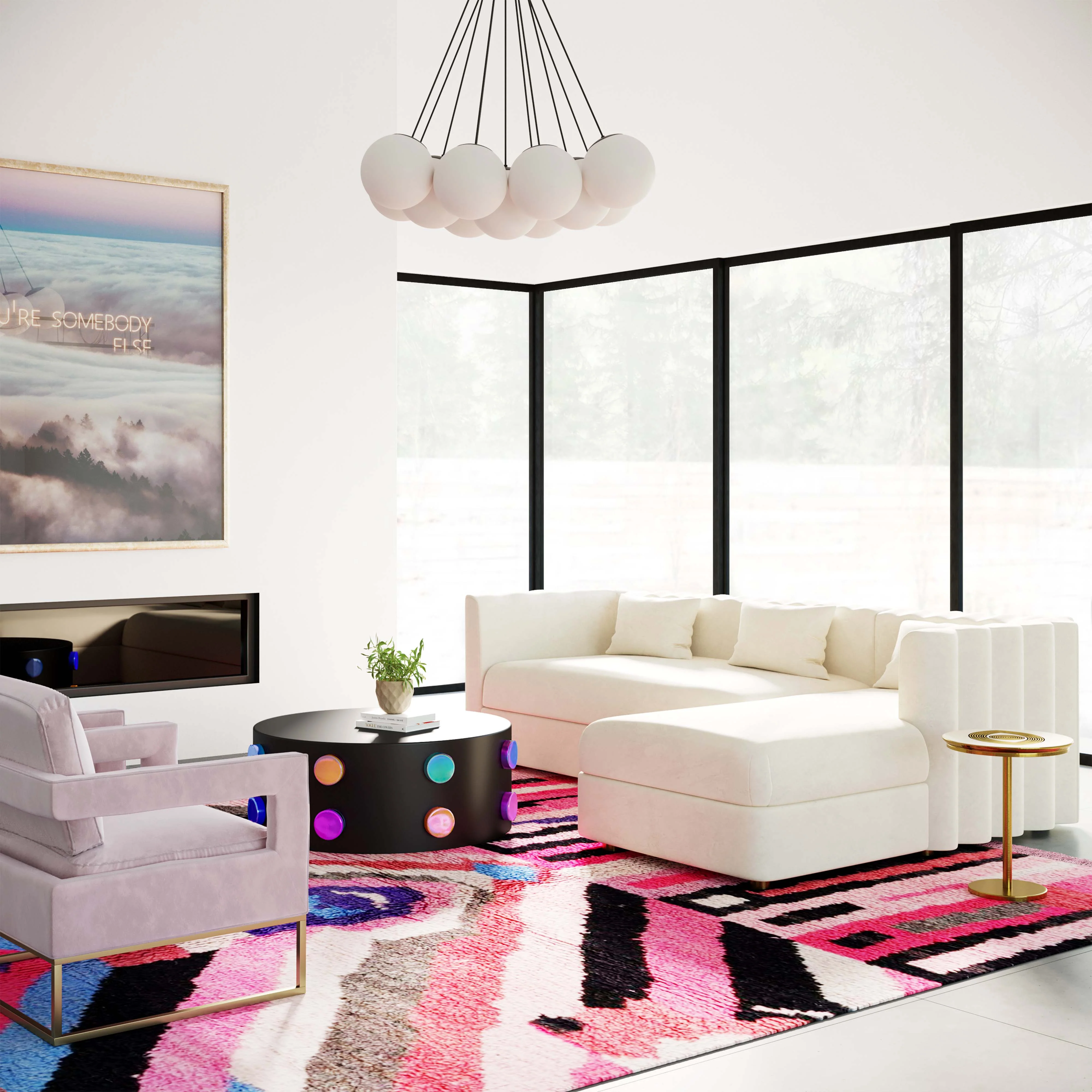 Callie Black Velvet Sectional - Image 8